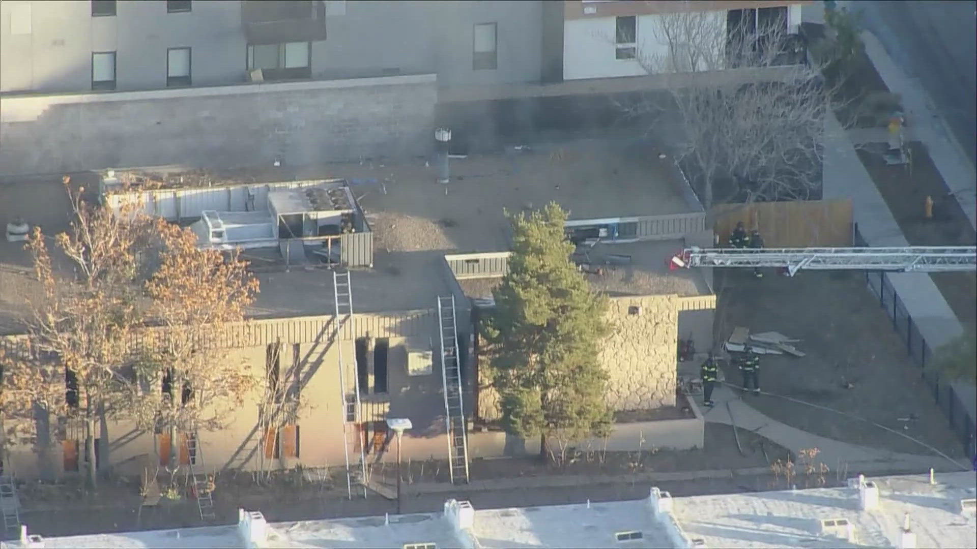 The building that caught fire is located near 14th Avenue and Kalamath Street in the Lincoln Park neighborhood.