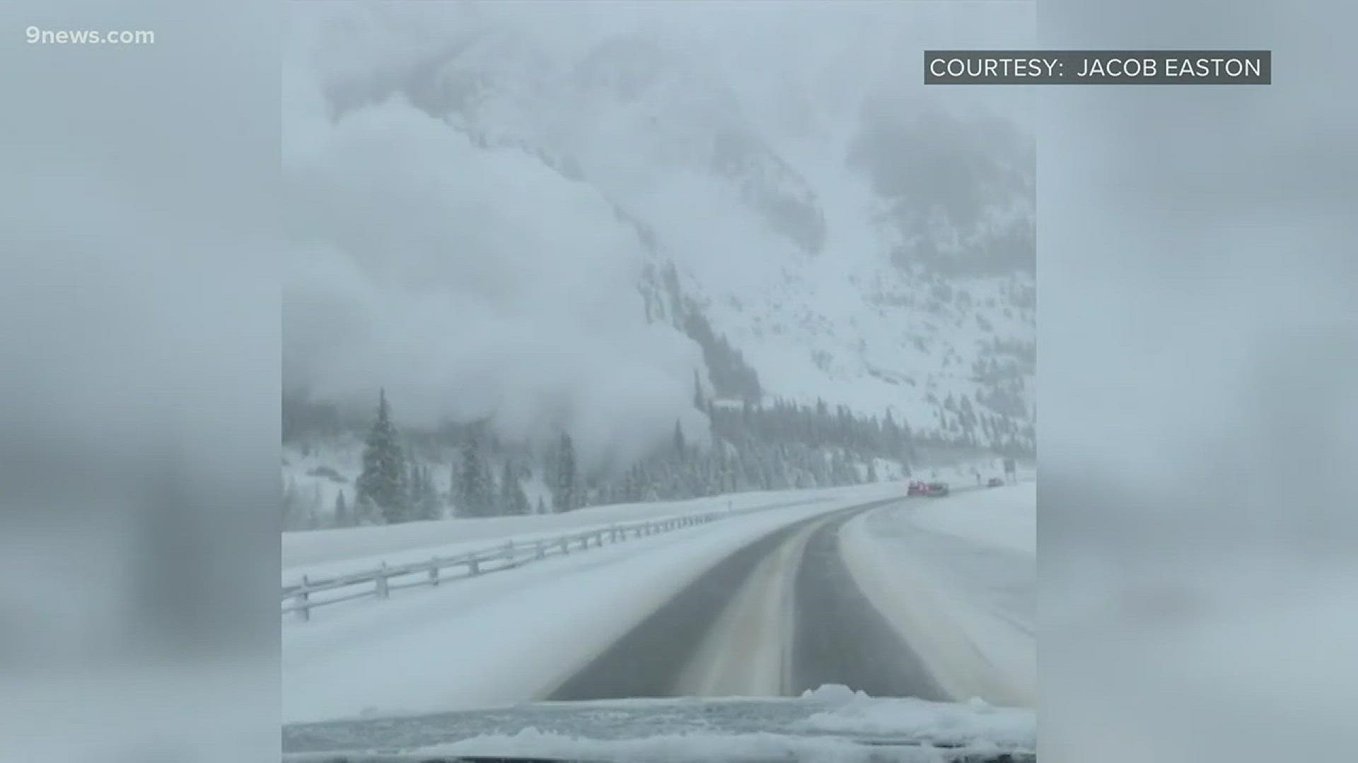 As skiers and snowboarders were heading home this evening, an avalanche covered the interstate in snow. It was the second slide in the same area Sunday.
