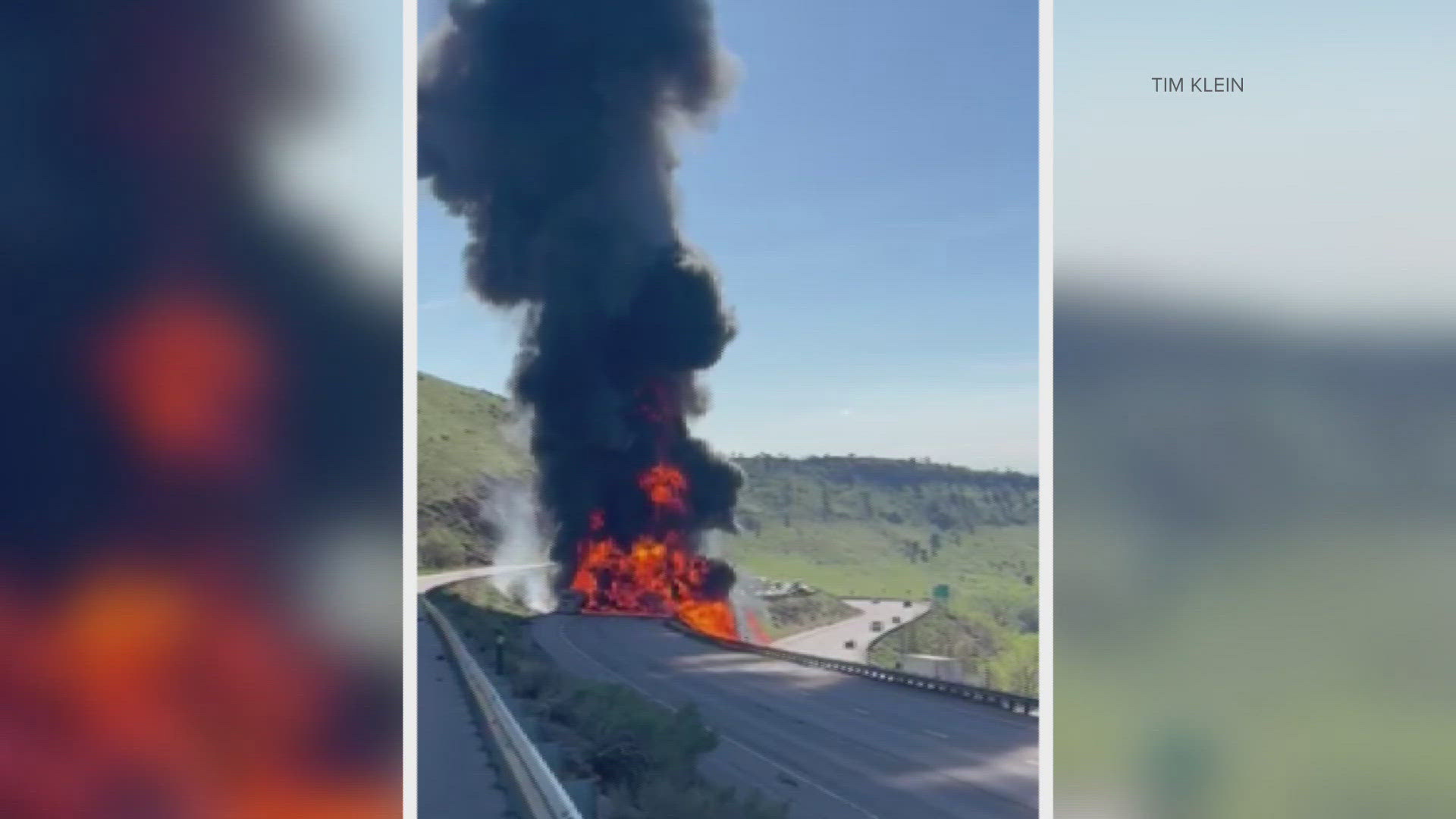 One person died in the crash involving a tanker and another vehicle that closed the interstate Thursday morning.