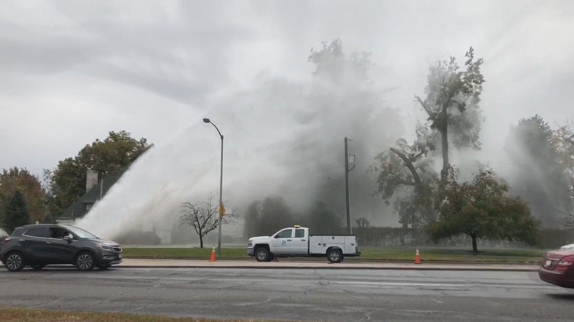 Water shoots into the air after main break in southeast Denver | 9news.com
