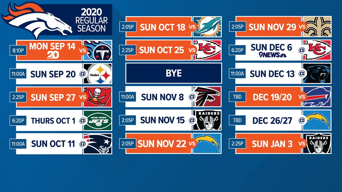 Denver Broncos Schedule 2022 