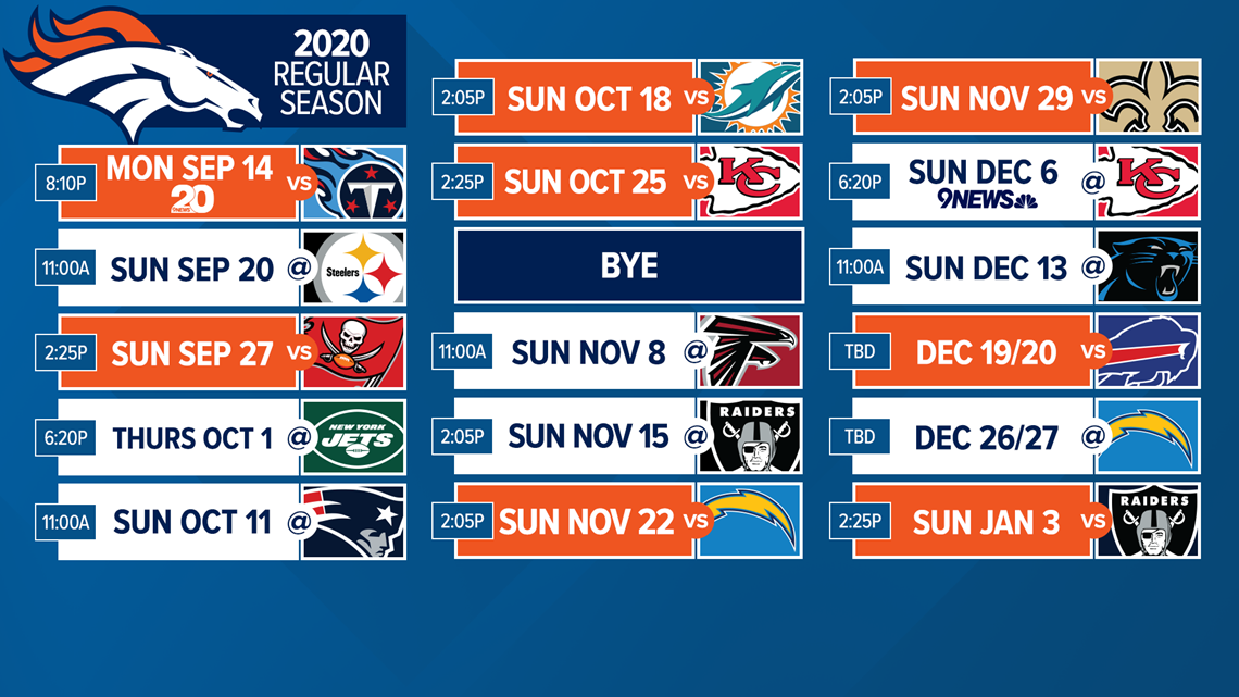 2023 Denver Broncos schedule announced