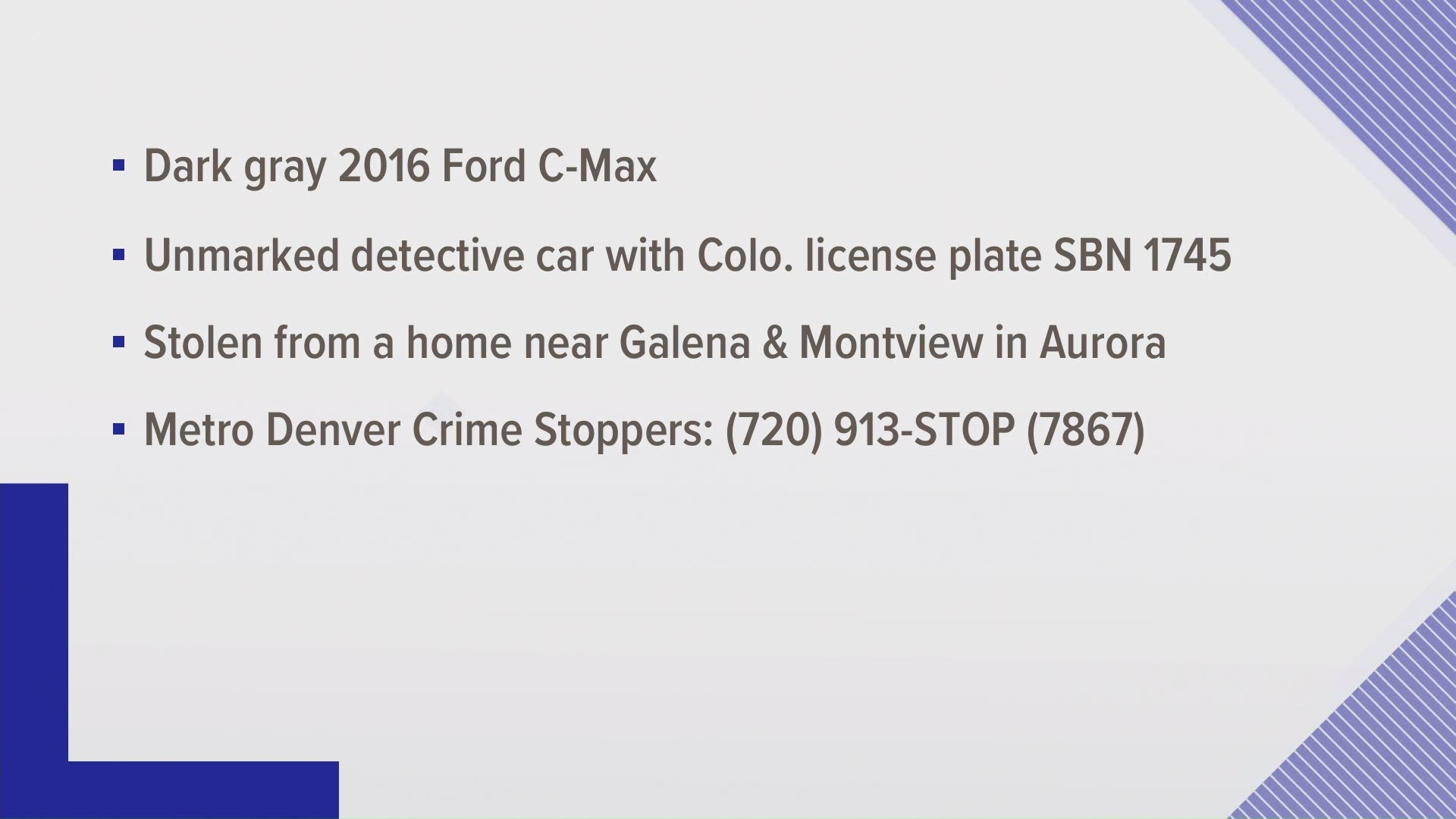 The 2016 Ford C-Max had two police jackets and a ballistic vest inside, but no weapons, according to APD.