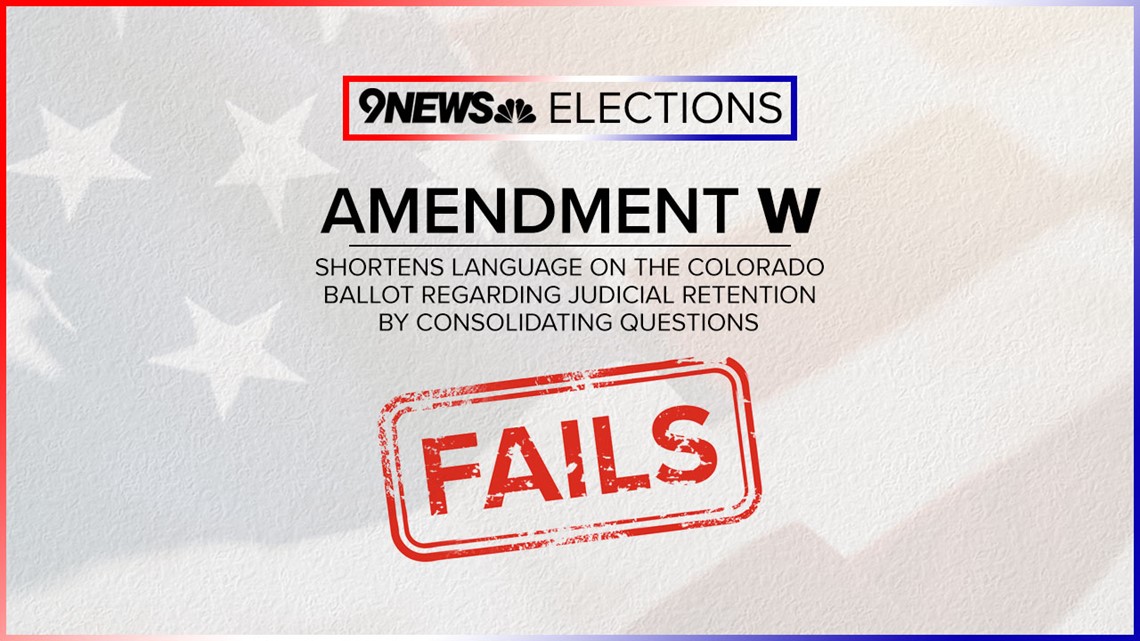 The Ballot Format To Retain Judges, Amendment W, Did Not Pass | 9news.com