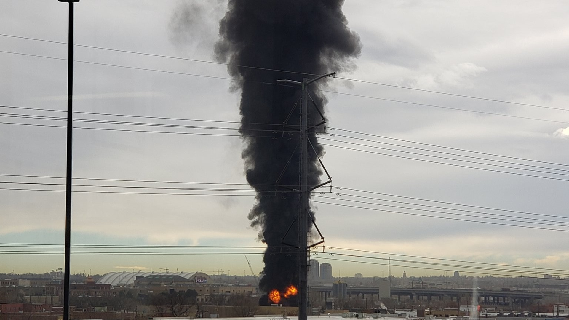 Denver-area scrap yard fire causes massive smoke plume | 9news.com