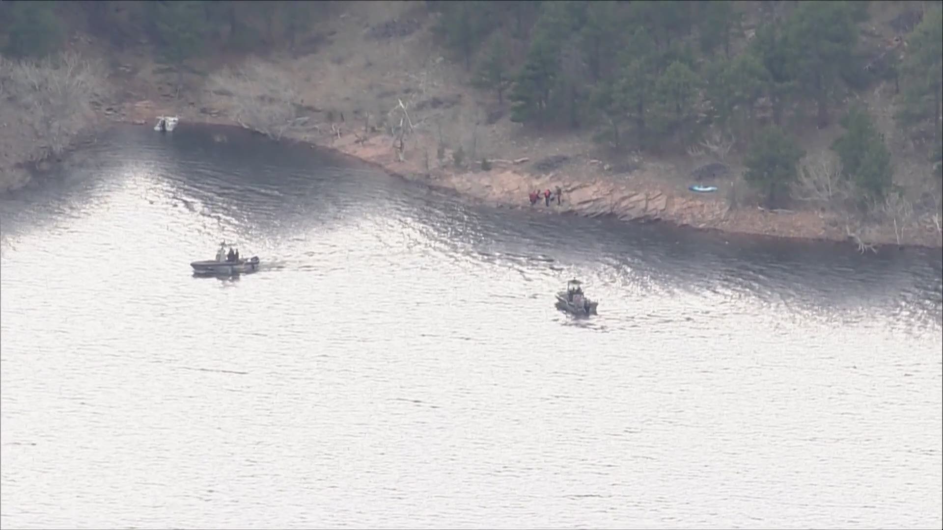The search began after an overturned kayak was found around 2 p.m. Sunday.