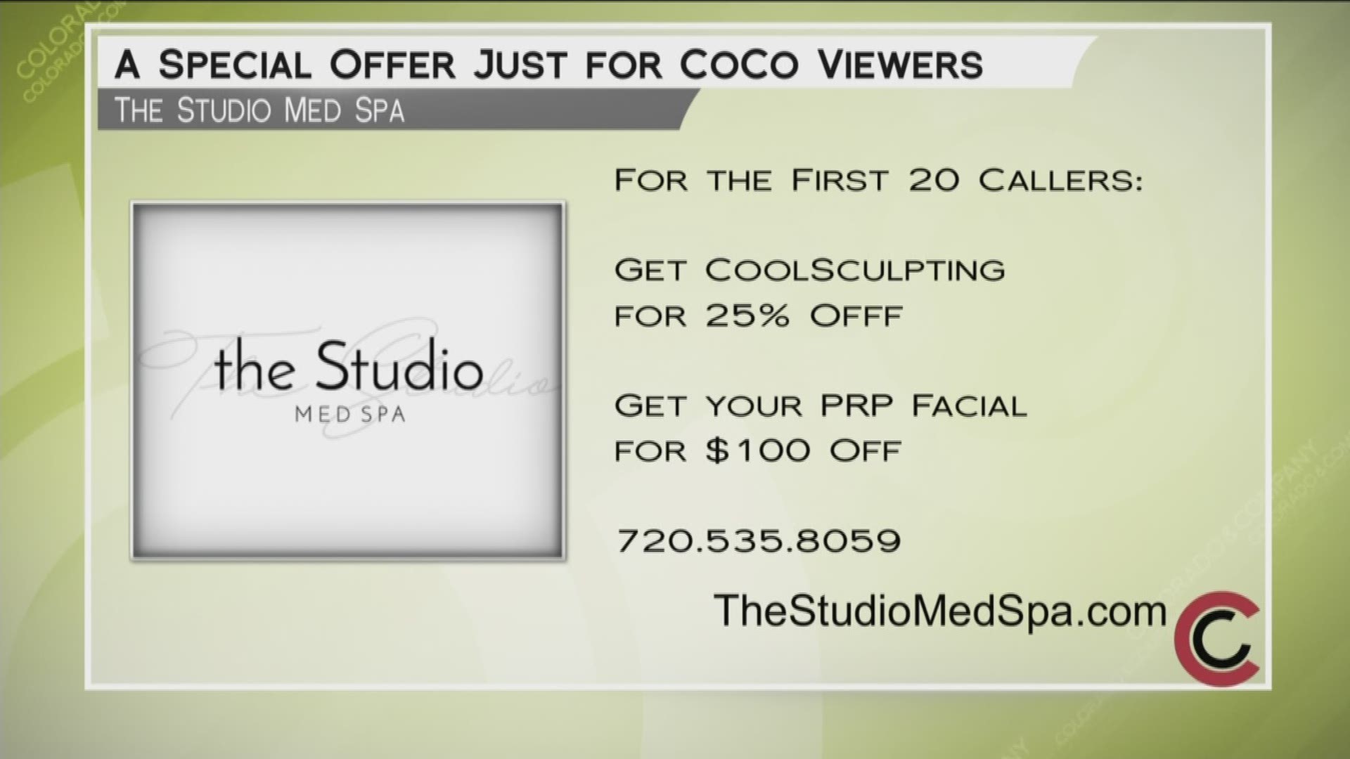 Give the Studio Med Spa a call at 720.535.8059 or visit TheStudioMedSpa.com to find out how they can help you look your best.