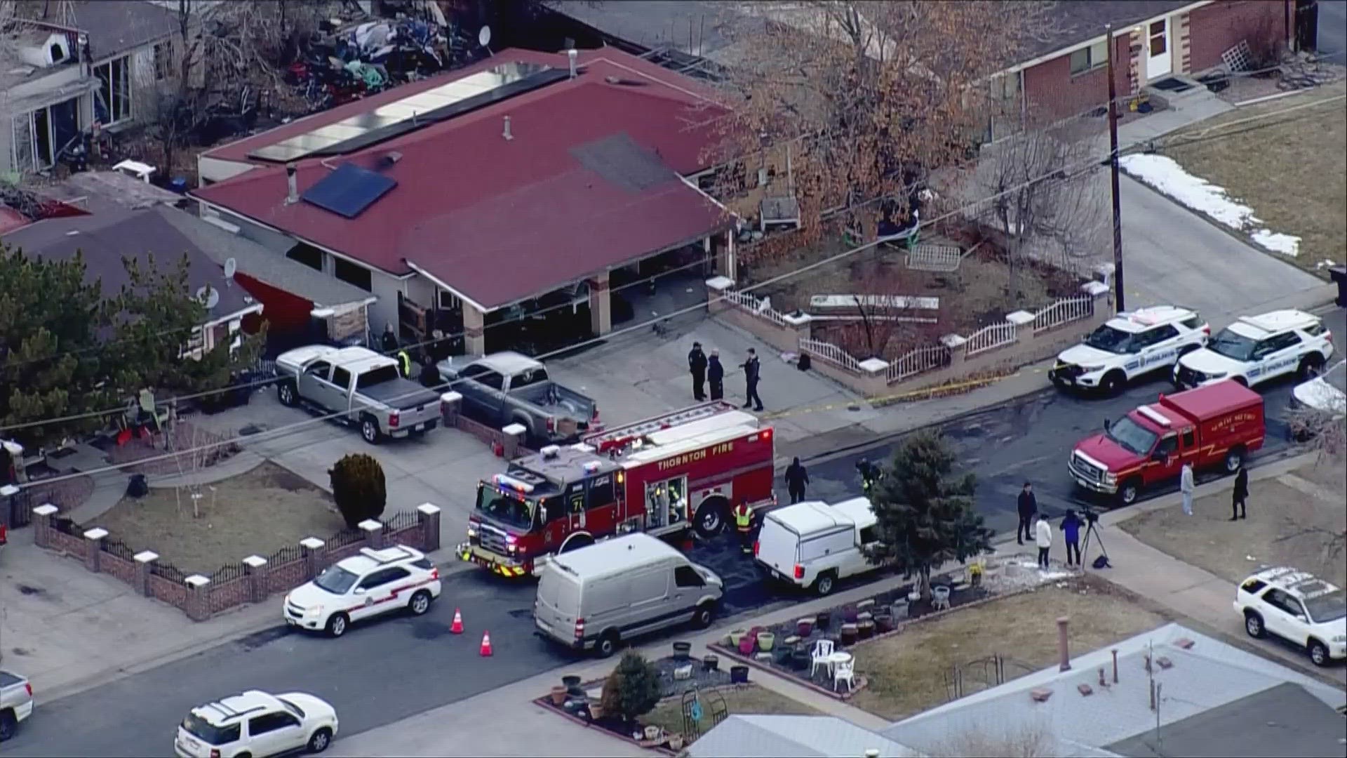 A child was killed in a house fire Friday afternoon in Thornton, Colorado. The fire broke out at a home in the 9100 block of Clarkson Street, Thornton Fire said.