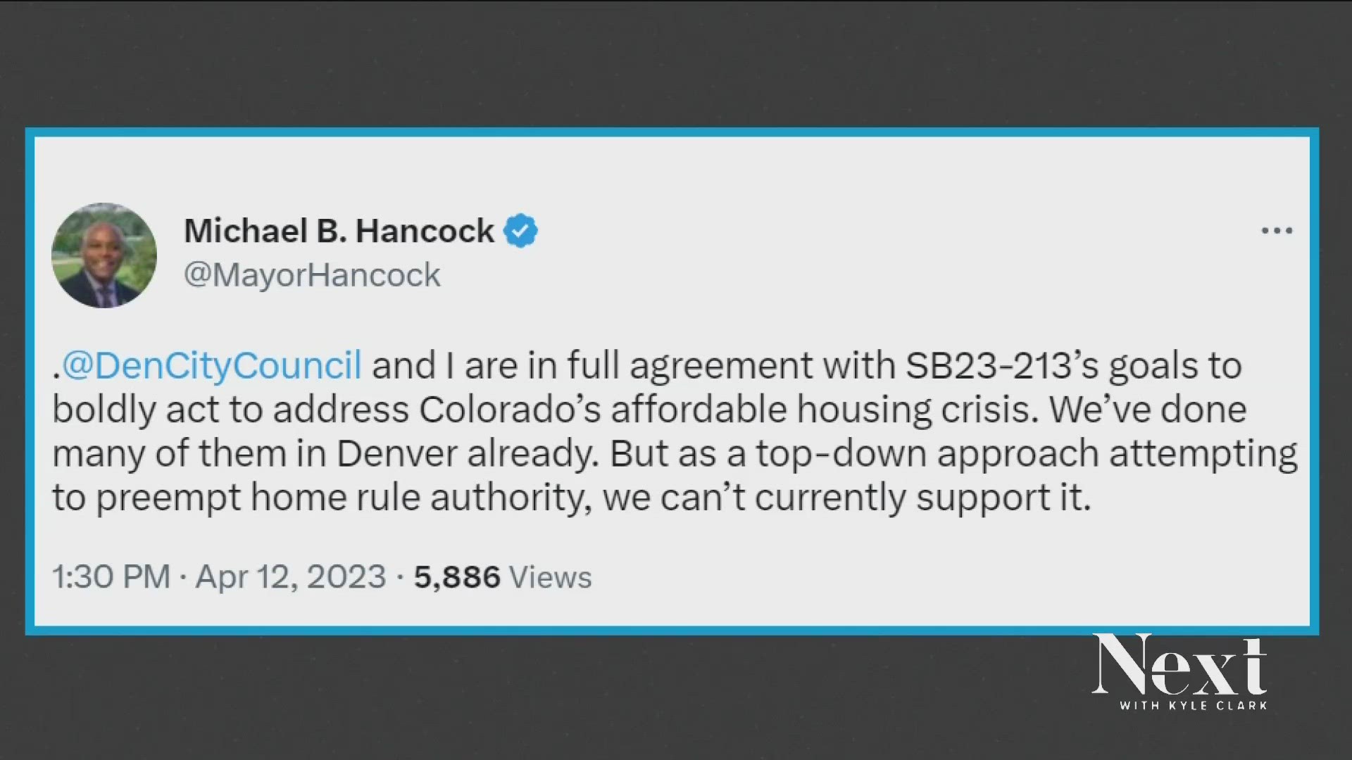 Denver Mayor Michael Hancock and Denver City Council President Jamie Torres described Senate Bill 213 as a "fundamentally flawed" proposal.