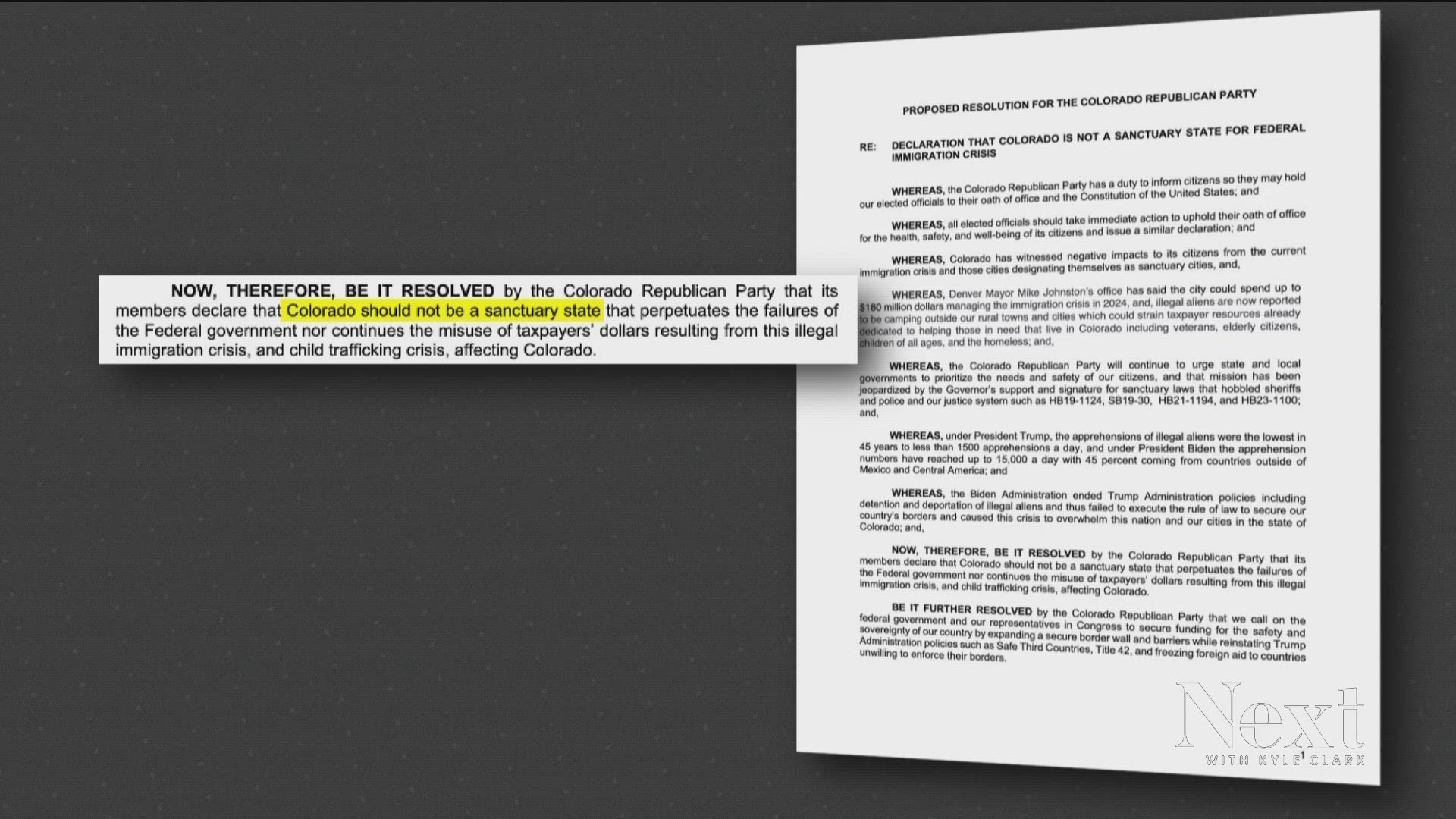 The resolution is making the rounds in conservative parts of Colorado, but Weld County commissioners point out that it's political posturing.