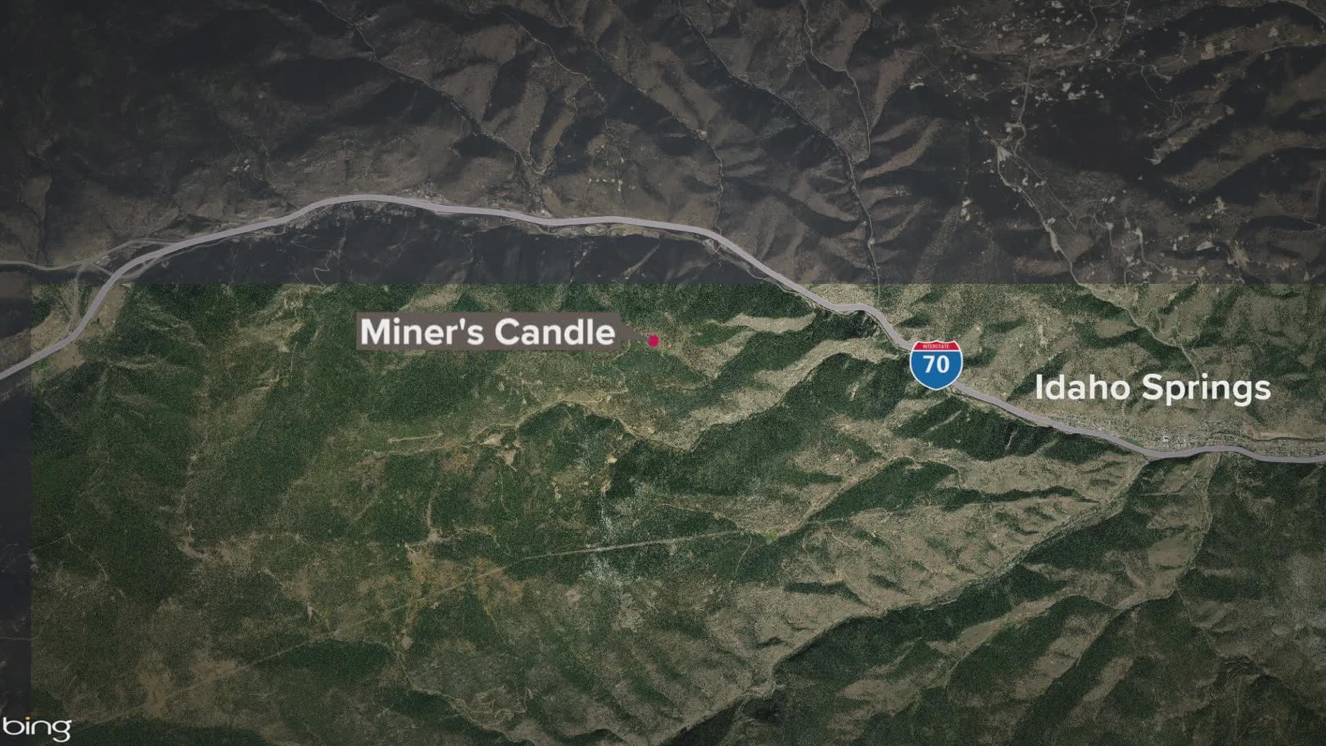The sheriff's office said the human remains were found in the Miner's Candle area.