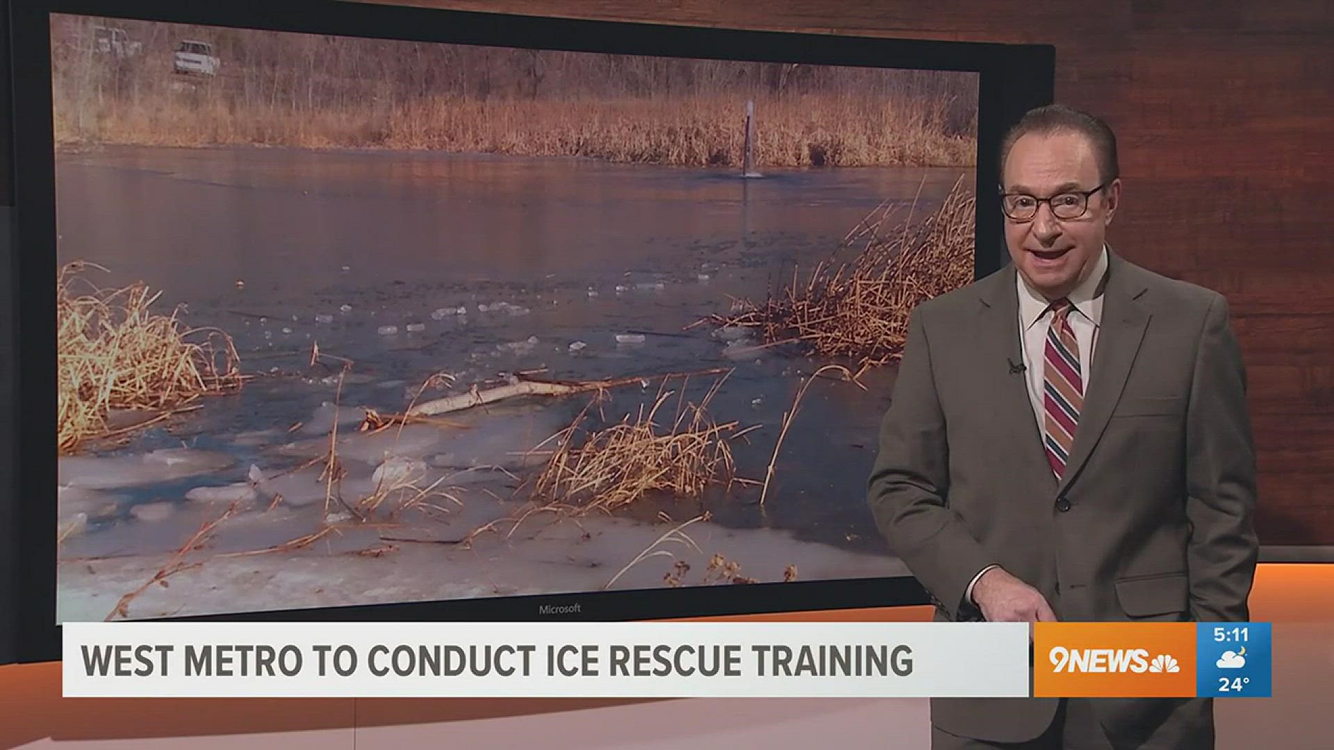 9news reporter Eddie Randle reports live from Bear Creek where the West Metro fire rescue conducts its ice rescue training program.