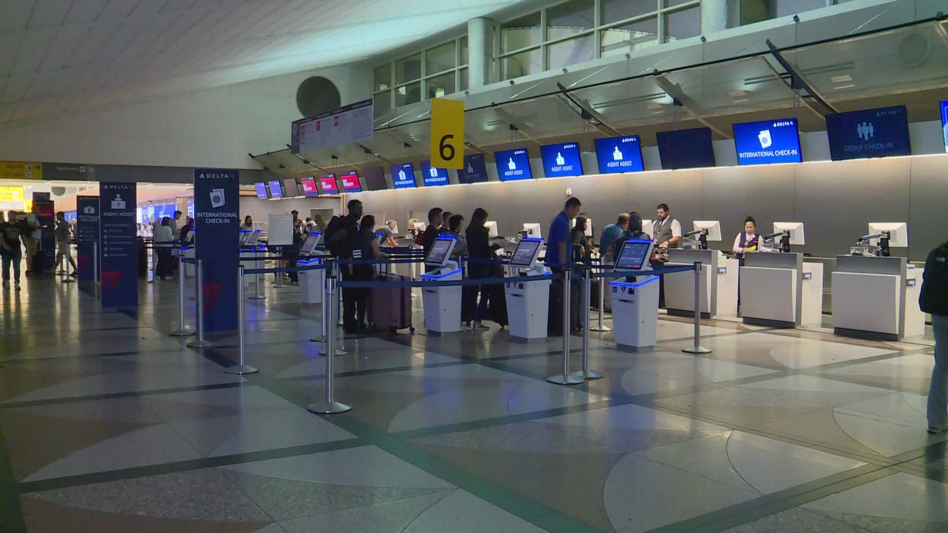 Airline check-in counters for Spirit and Delta will be temporarily moving from the east side to a new position on the west side of the Jeppesen Terminal.
