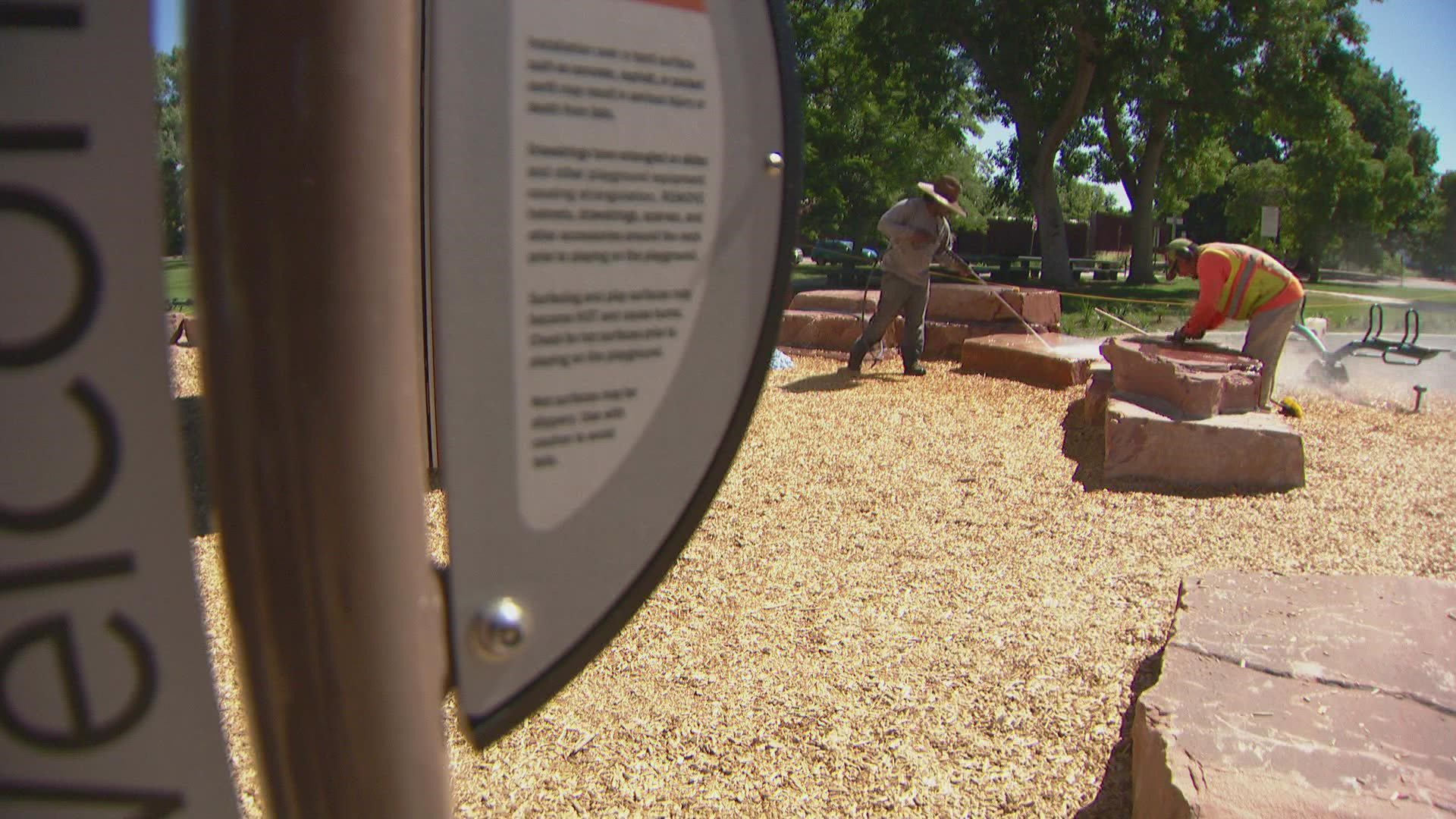 This morning crews found racial and homophobic slurs tagged on City Park's brand-new playground.