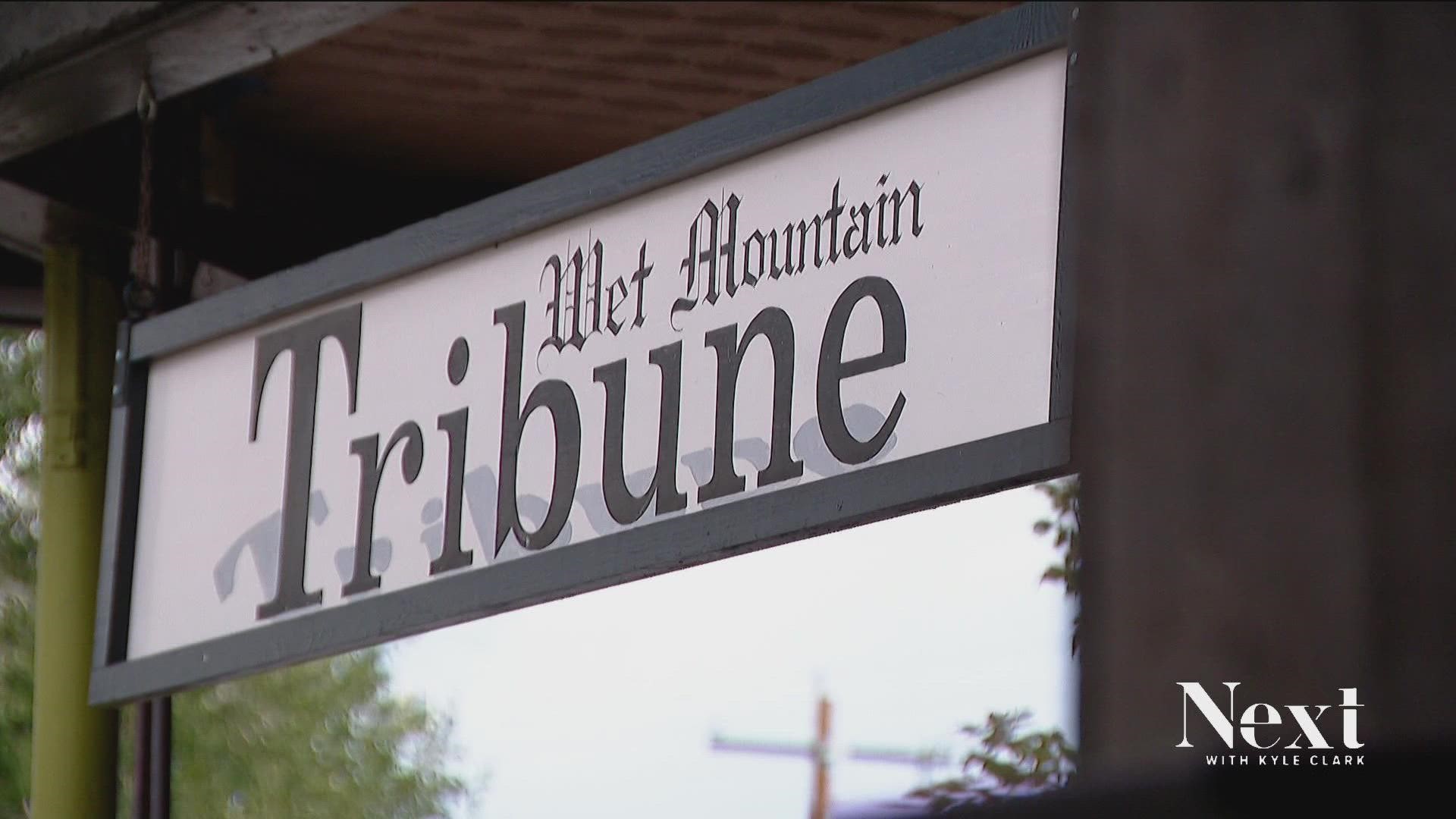 The Wet Mountain Tribune, one of two papers in town, was passed over by commissioners for "paper of record" after they took issue with the paper's reporting.