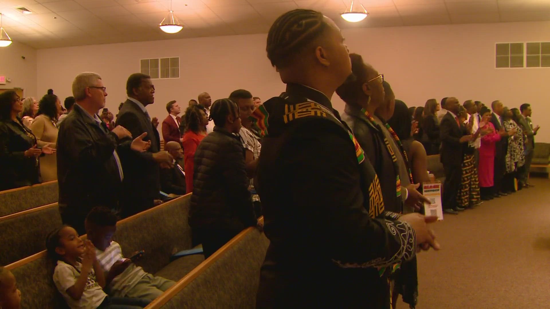 The celebration in Aurora included speeches from several Black community leaders and music.