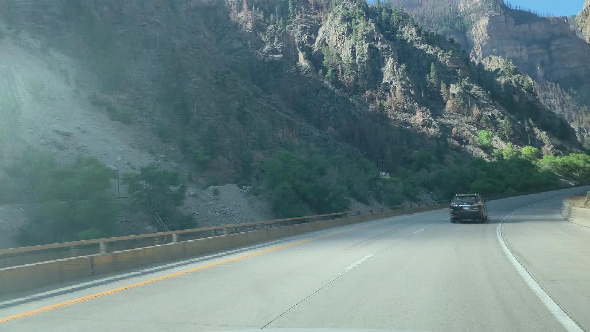 A 9NEWS producer took video through Glenwood Canyon about two hours after Interstate 70 had reopened.