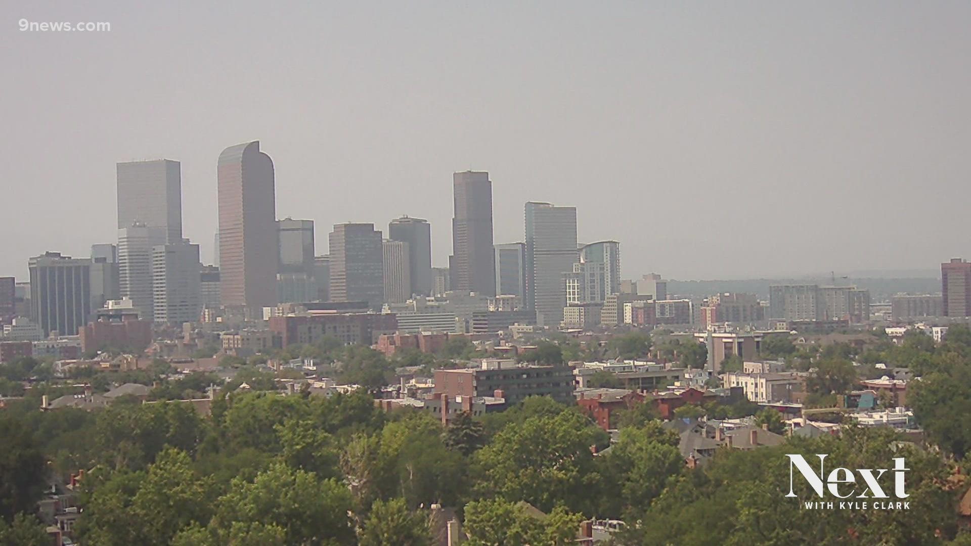 The view of the foothills from Denver was gradually covered up again by wildfire smoke Monday but that smoke may have also helped to keep our air cleaner.