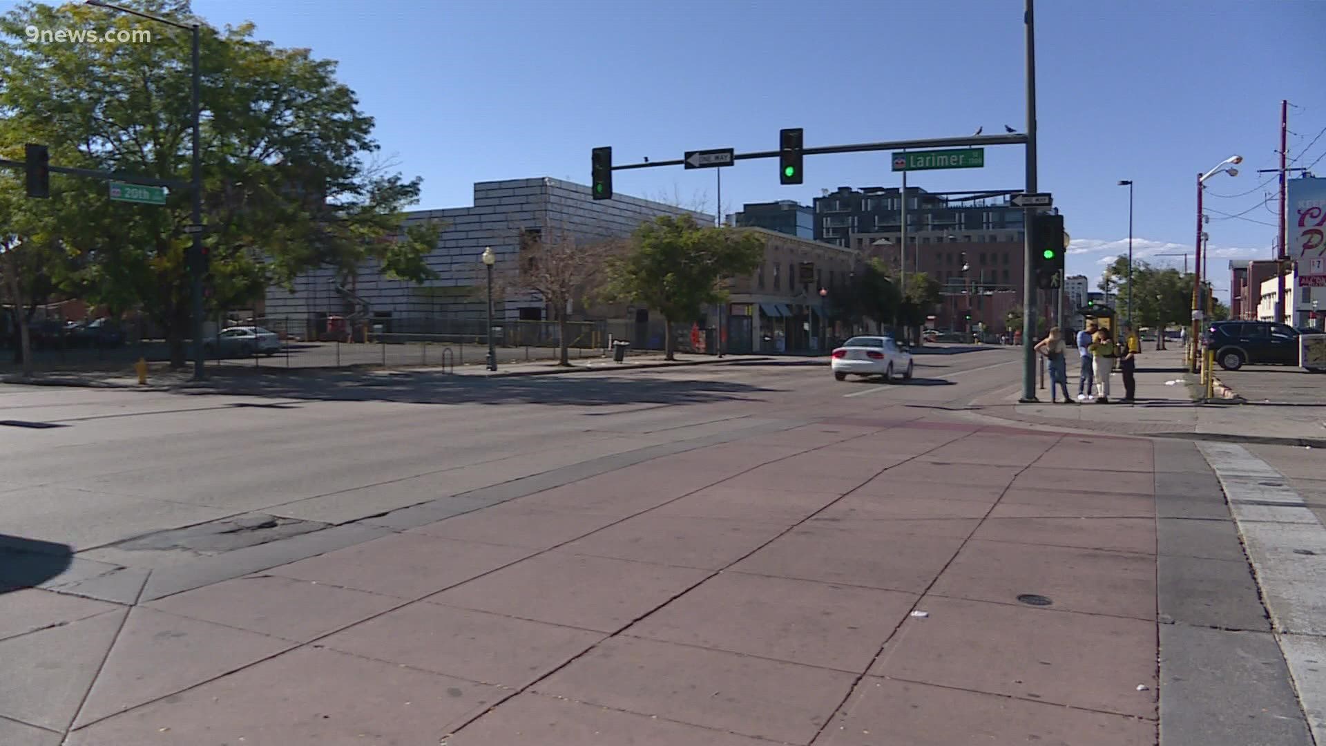 Denver Police said a pedestrian was hit by a car early Saturday at 20th and Larimer streets.