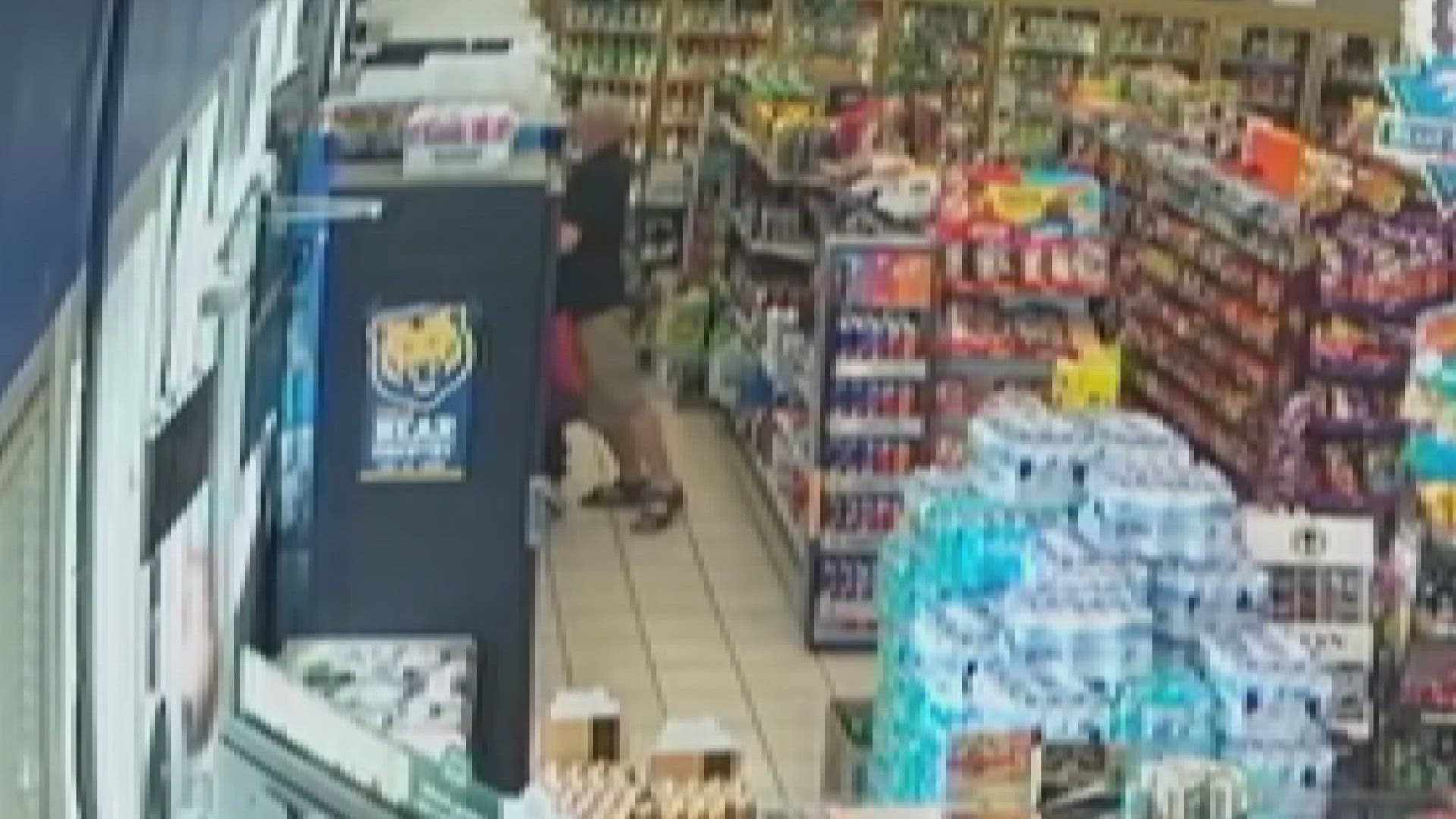 The Greeley Police Department is looking for a man captured on surveillance video assaulting a teenage boy at a convenience store.