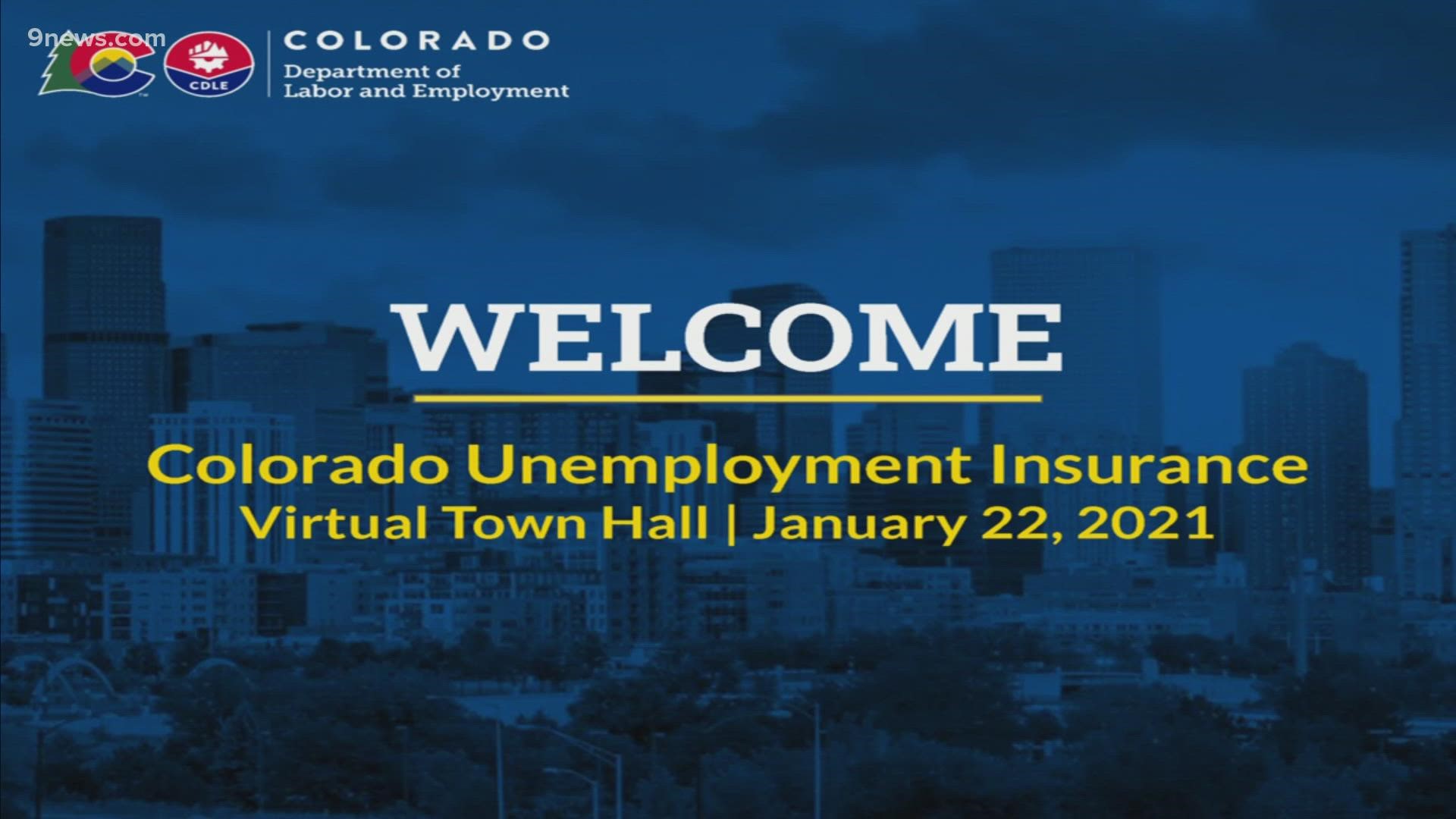 The Colorado Department of Labor and Employment answered questions about unemployment and federal benefits during a virtual town hall.