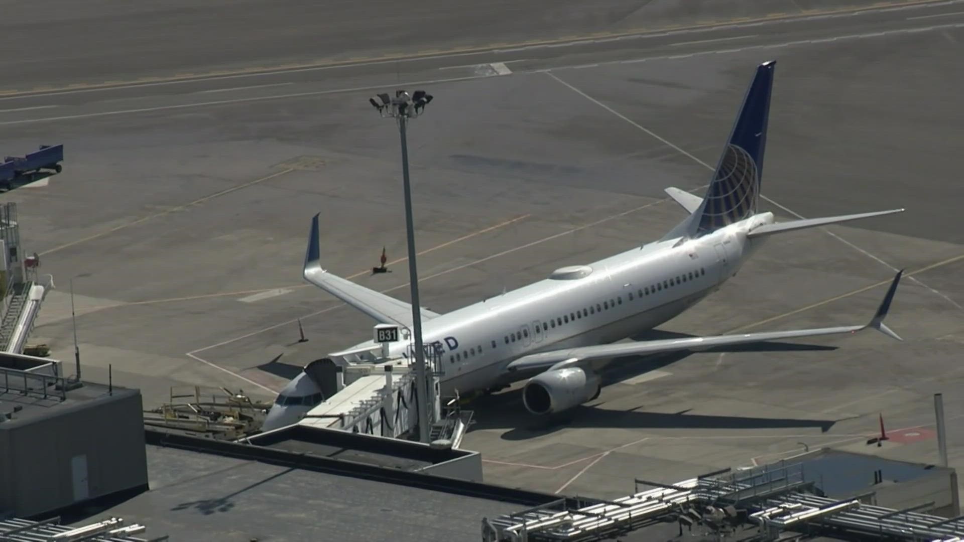 No one was hurt when the two United flights touched Monday near the gate area at Boston Logan International Airport.