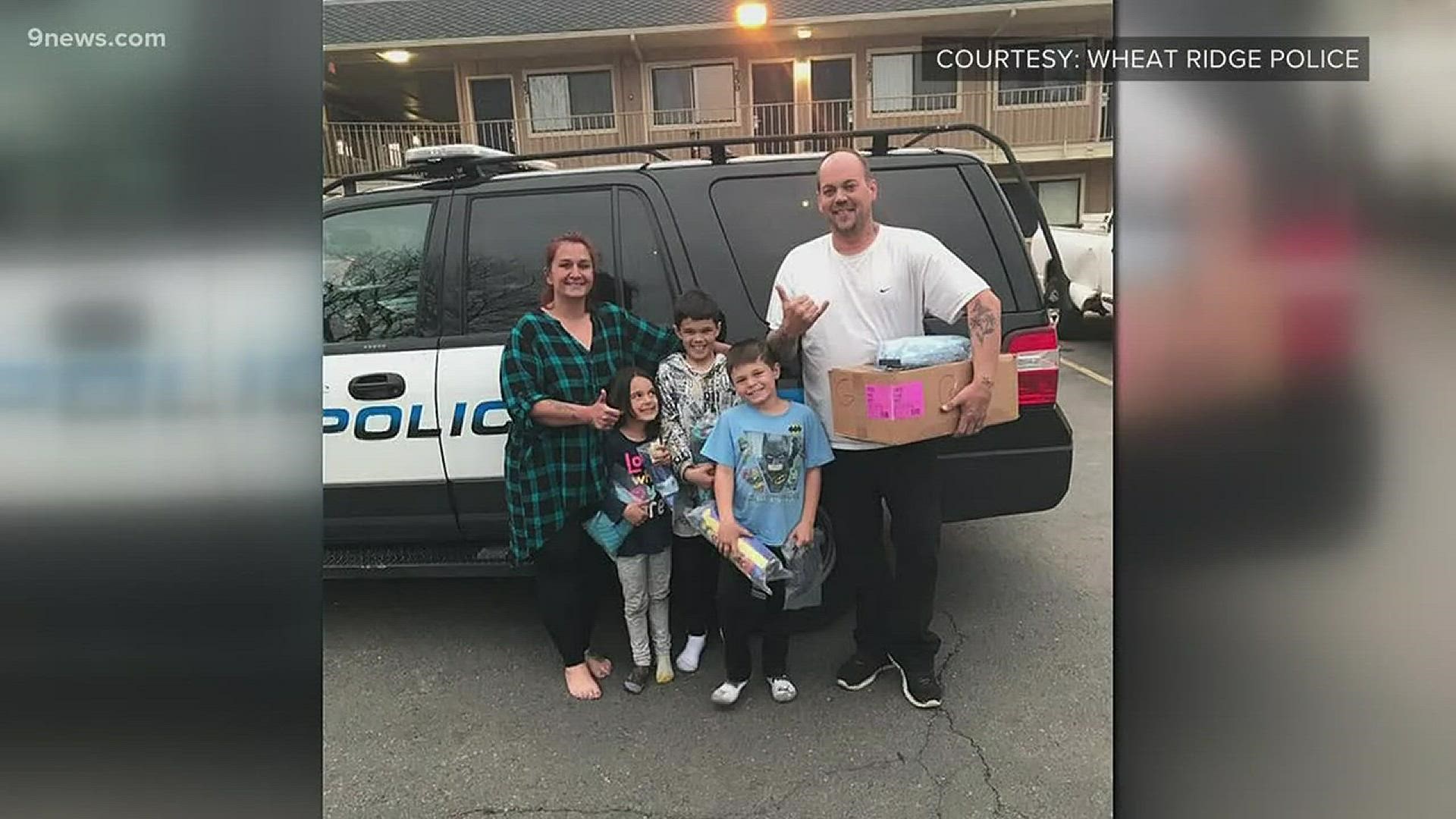 A family experiencing homelessness had a warm place to sleep for at least one night thanks to the generosity of a Wheat Ridge police officer.