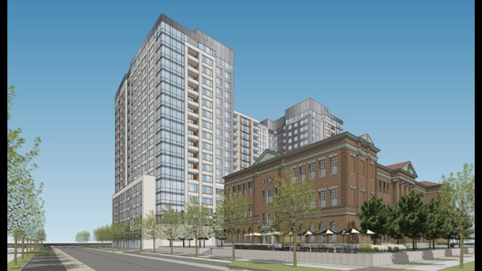 LMC has plans for a 19-story, 479-unit apartment project on the parking lot sites, according to site plans filed with the city earlier this year.
