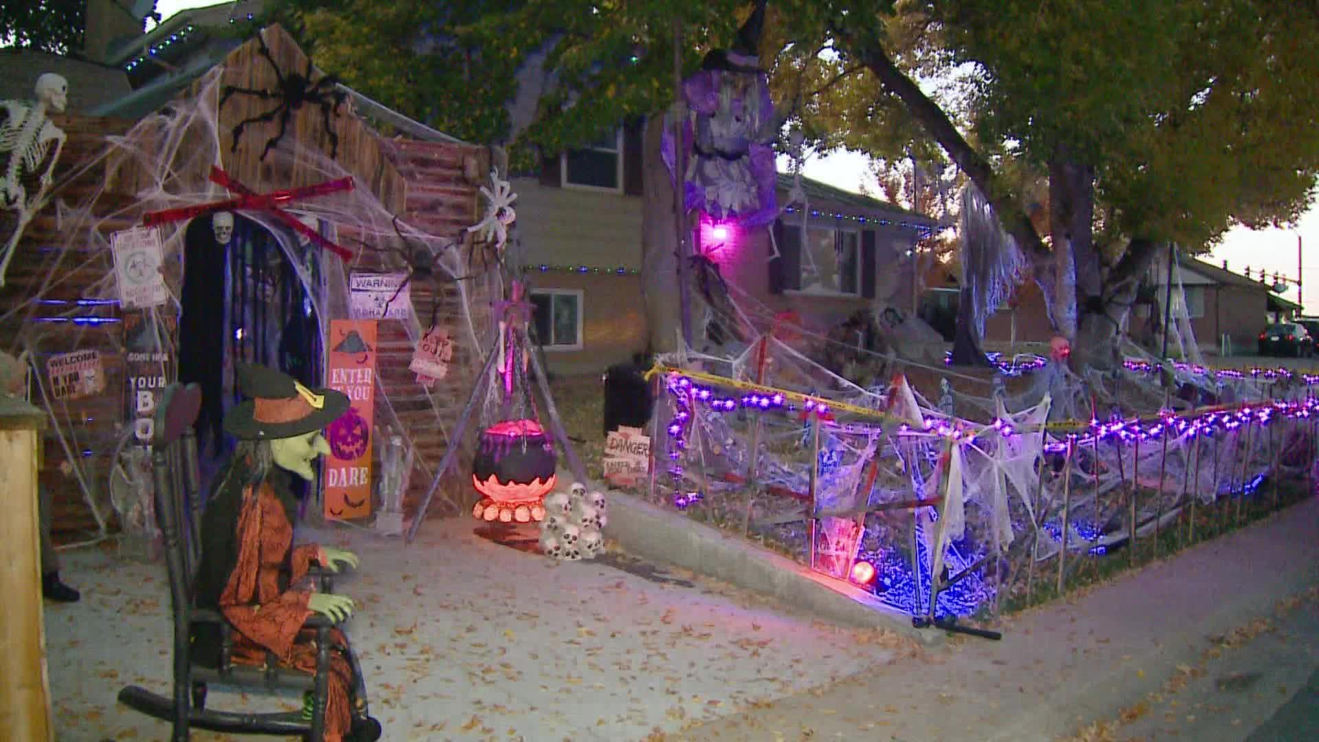 The Holiday family goes all out for Halloween. They put a lot of love and jump scares into their display.