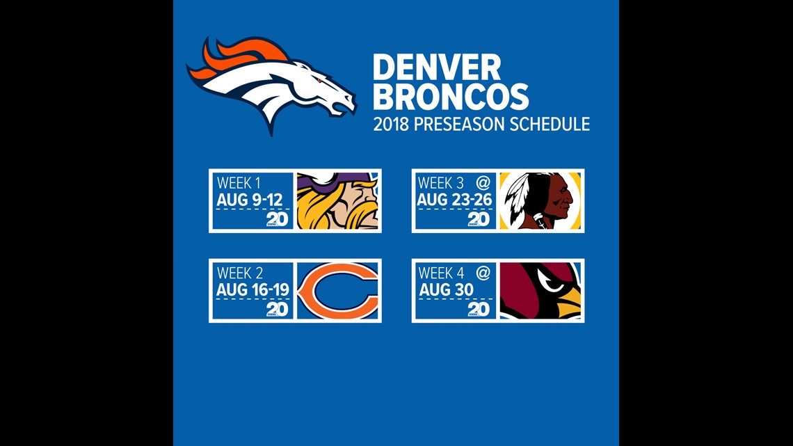 9NEWS (KUSA) - The 2019 Denver Broncos Preseason Schedule