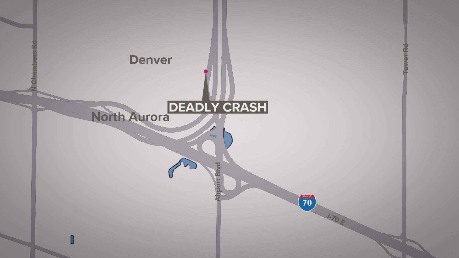 The crash happened near the intersection of East 40th Avenue and Pena Boulevard Saturday.