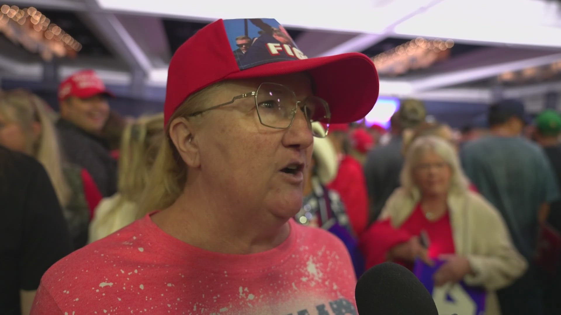 Kyle Clark reports from inside the Republican campaign rally ahead of former President Donald Trump's speech.