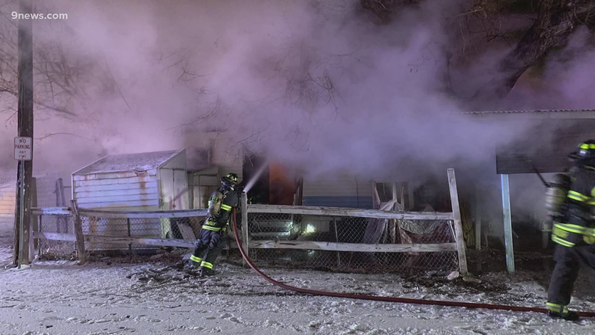 Four people were taken to hospitals after the fire early Sunday morning, Adams County Fire Rescue said.