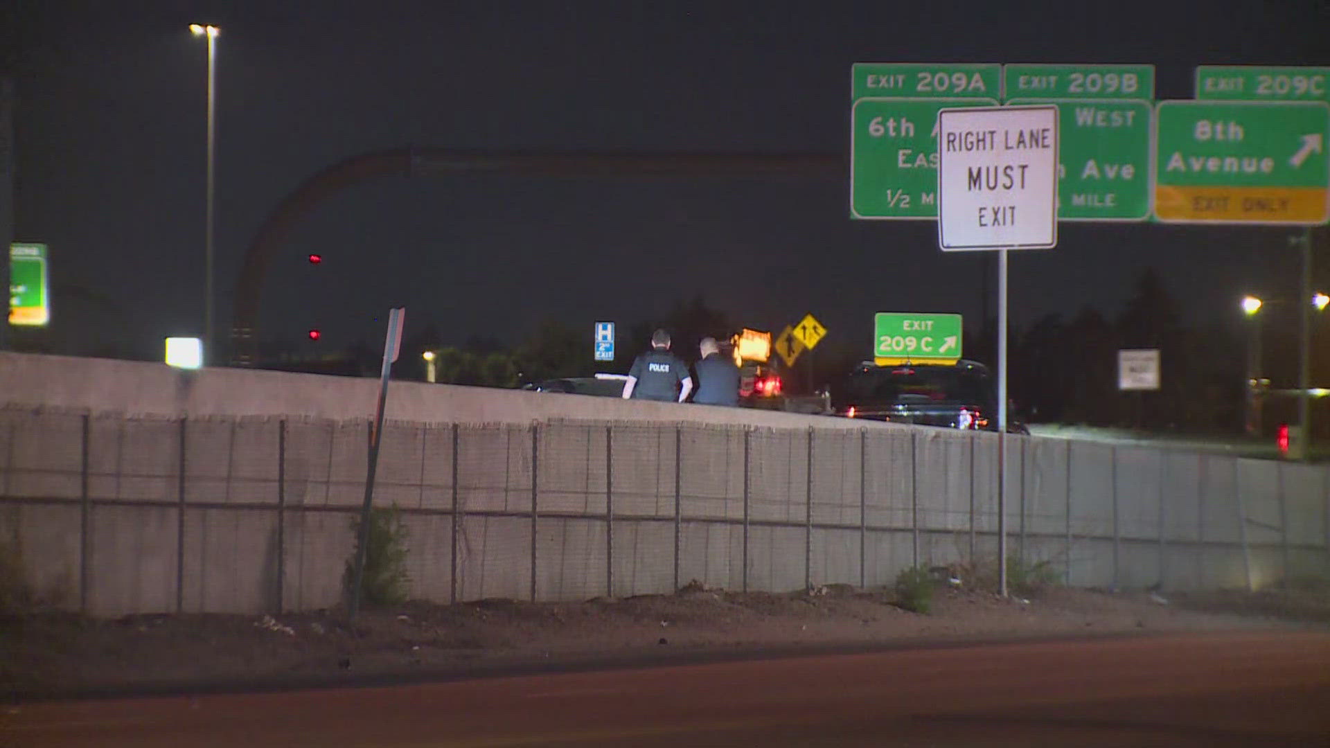 The crash happened near Interstate 25 and West 8th Avenue, according to Denver Police.