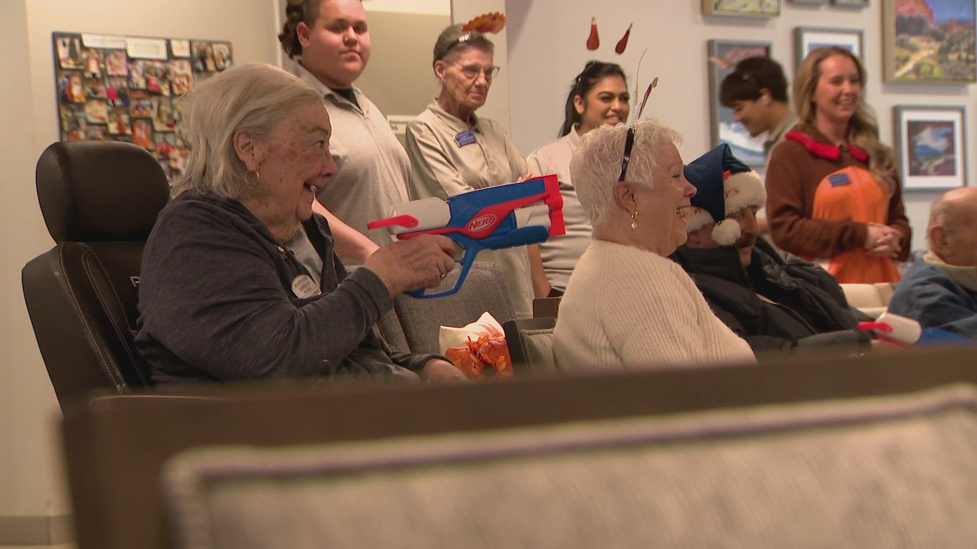 The Courtyard at Lakewood hosts the Great Turkey Shoot annually to bring residents out of their rooms and onto a Nerf gun battlefield.