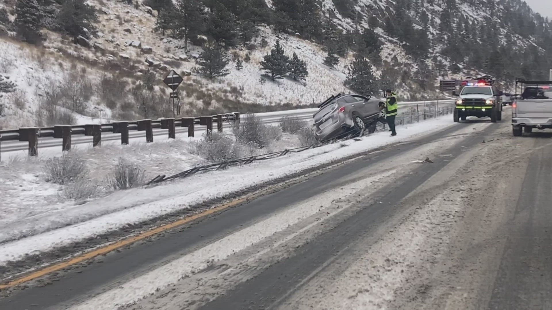 The crash happened as an intense snow squall moved through the area early Tuesday morning.