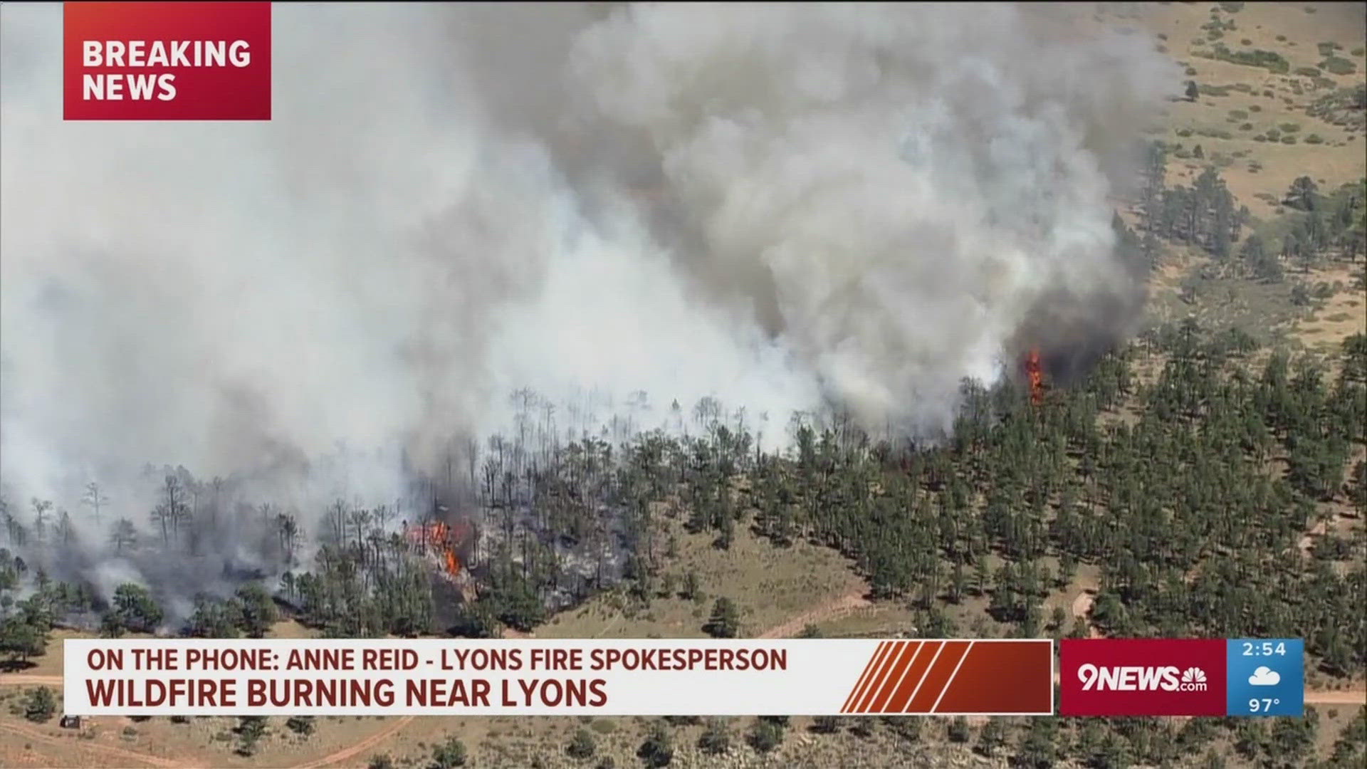 Lyons Fire spokesperson Anne Reid gives the latest details on a wildfire burning in the Stone Canyon area near Lyons on Tuesday afternoon.