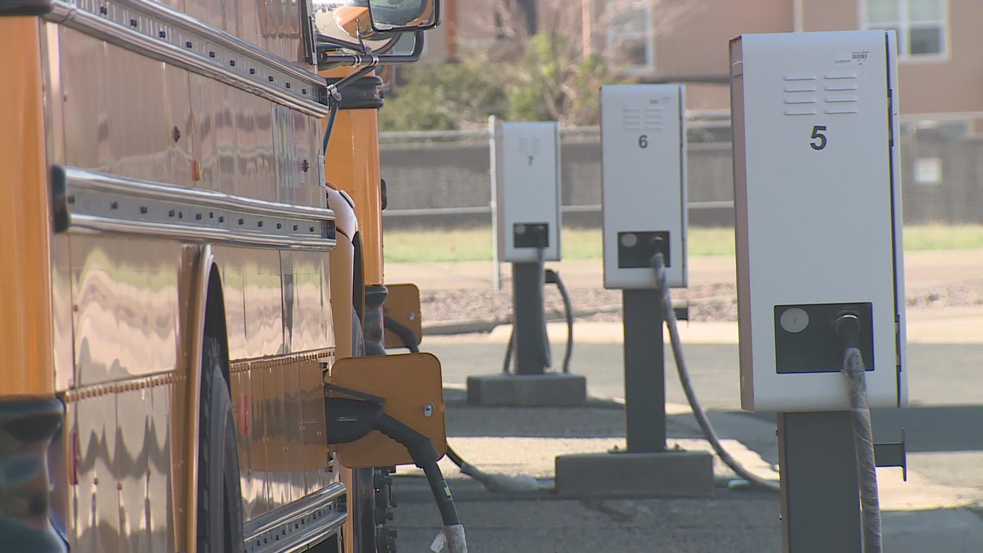 The new buses are part of an initiative from the district to lower emissions and save money in the future.