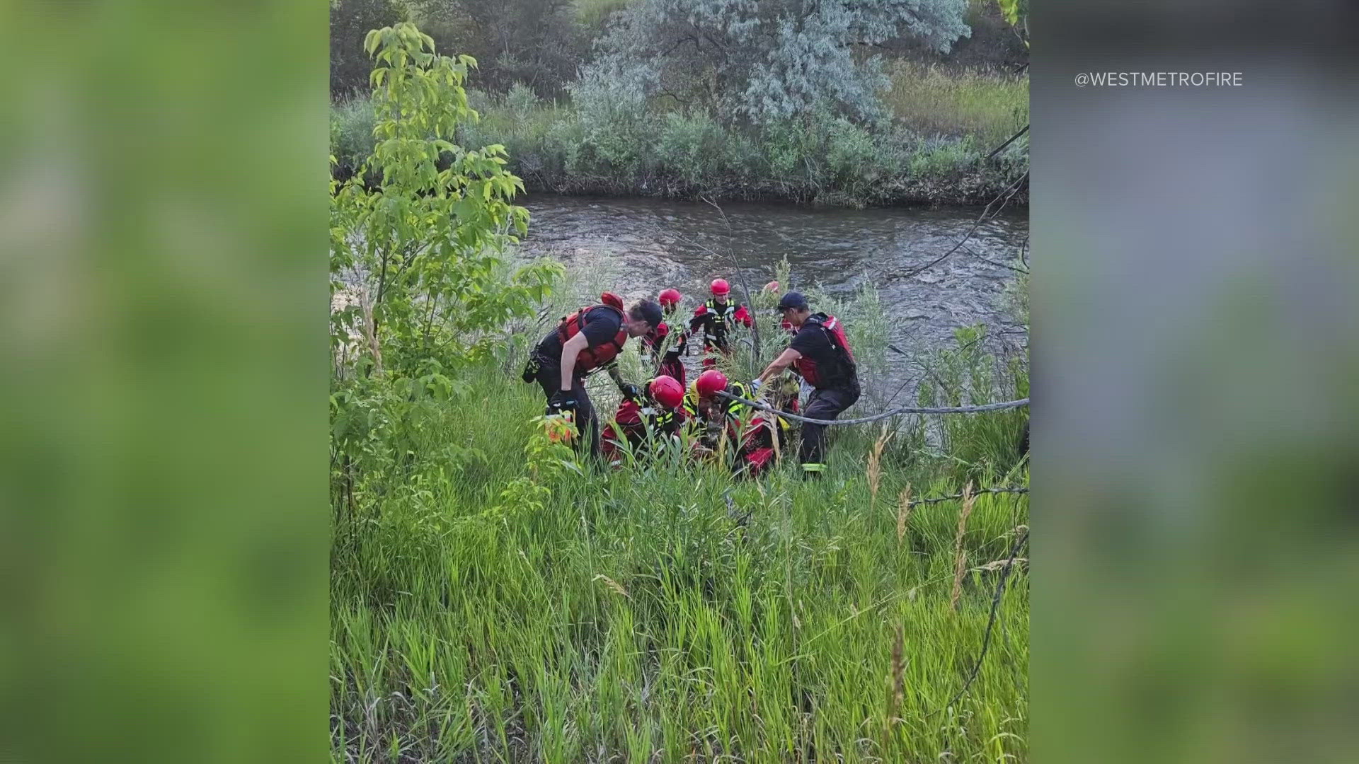 Crews were called to the area of the creek off 48th Avenue on Sunday evening.