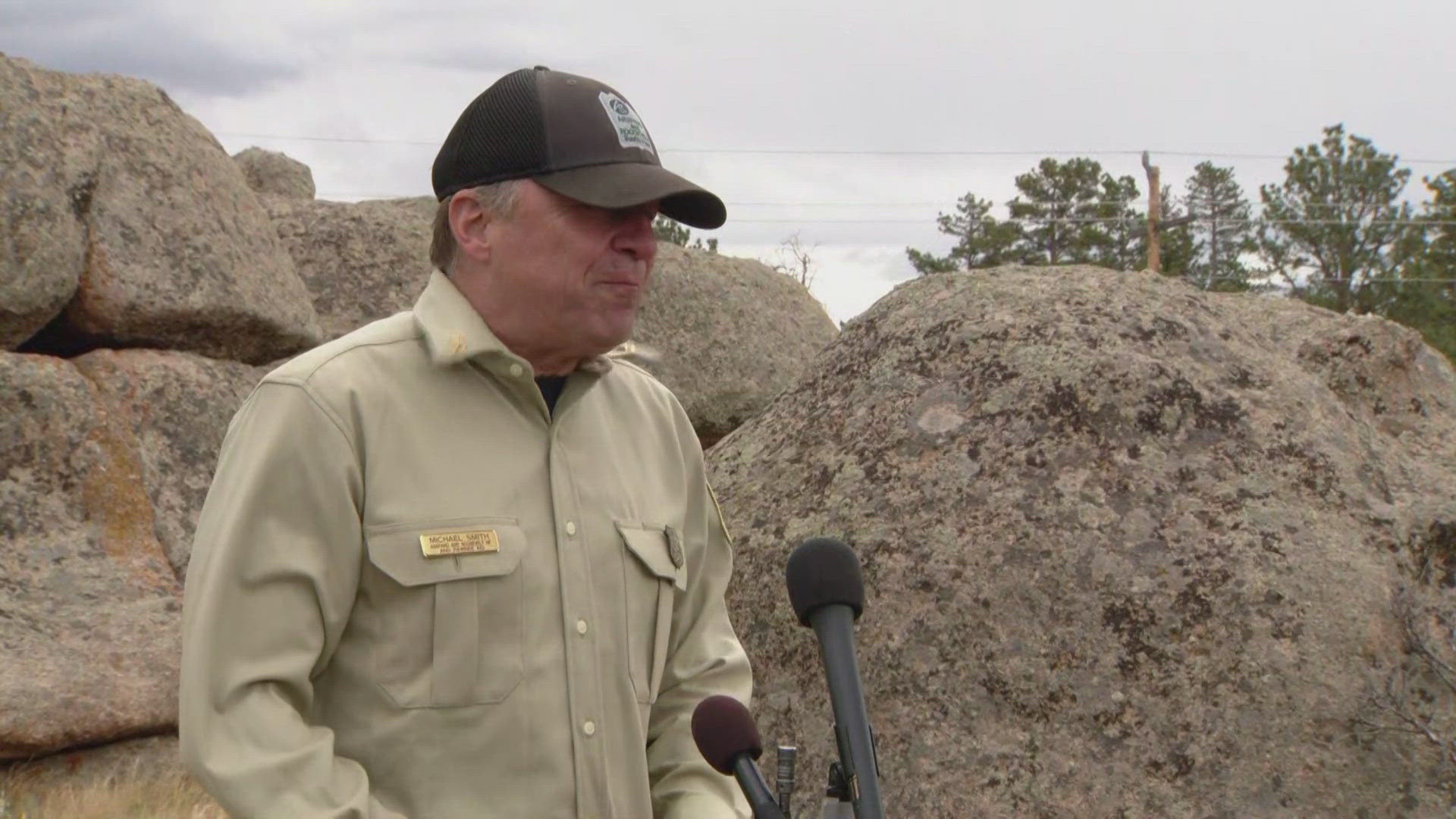 Fire officials held a Tuesday afternoon briefing on the Pearl Fire, which started burning in Larimer County on Monday morning.