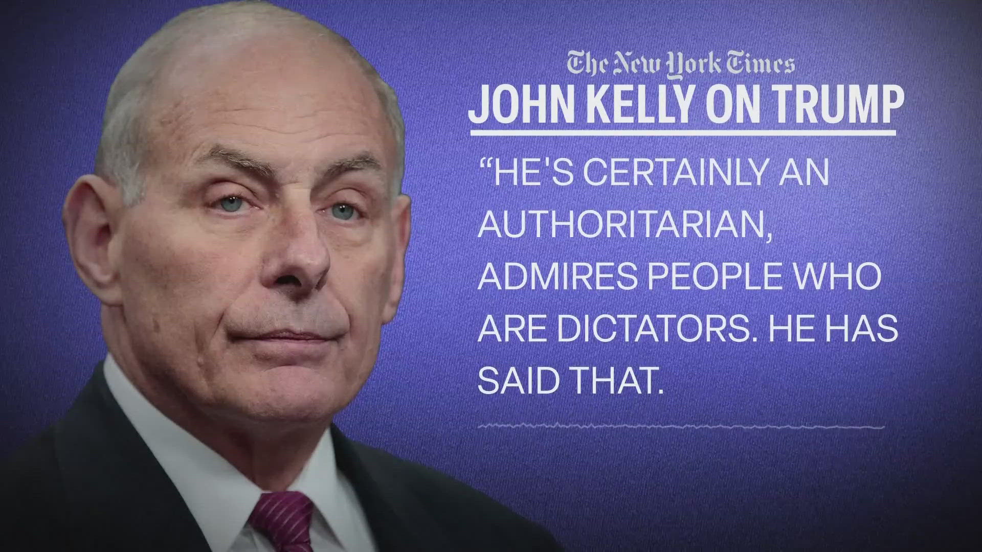 Donald Trump's former chief of staff is sending a dire warning about Trump's leadership style and what he sees as the dangers of a second Trump term.