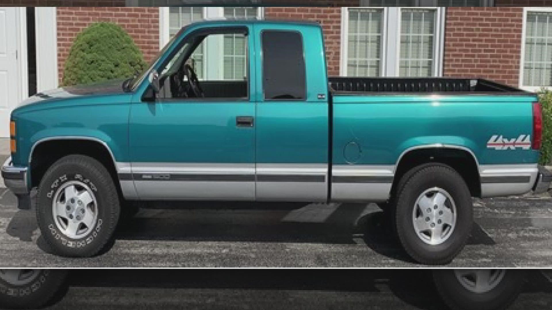The suspect vehicle was described as a green 1990s model GMC Sierra, similar to the one pictured, Denver Police said.
