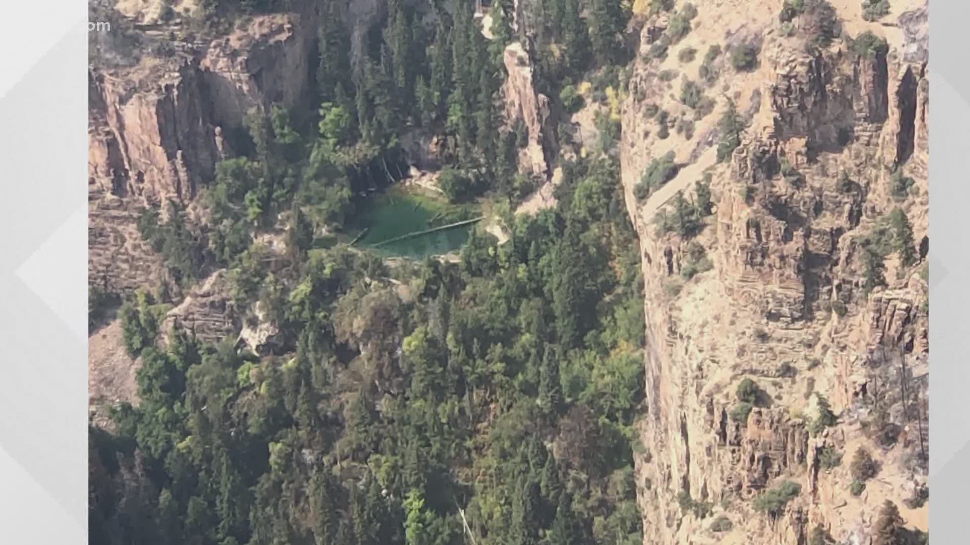 The fire burned an area above Hanging Lake as well as a lower section of the trail.