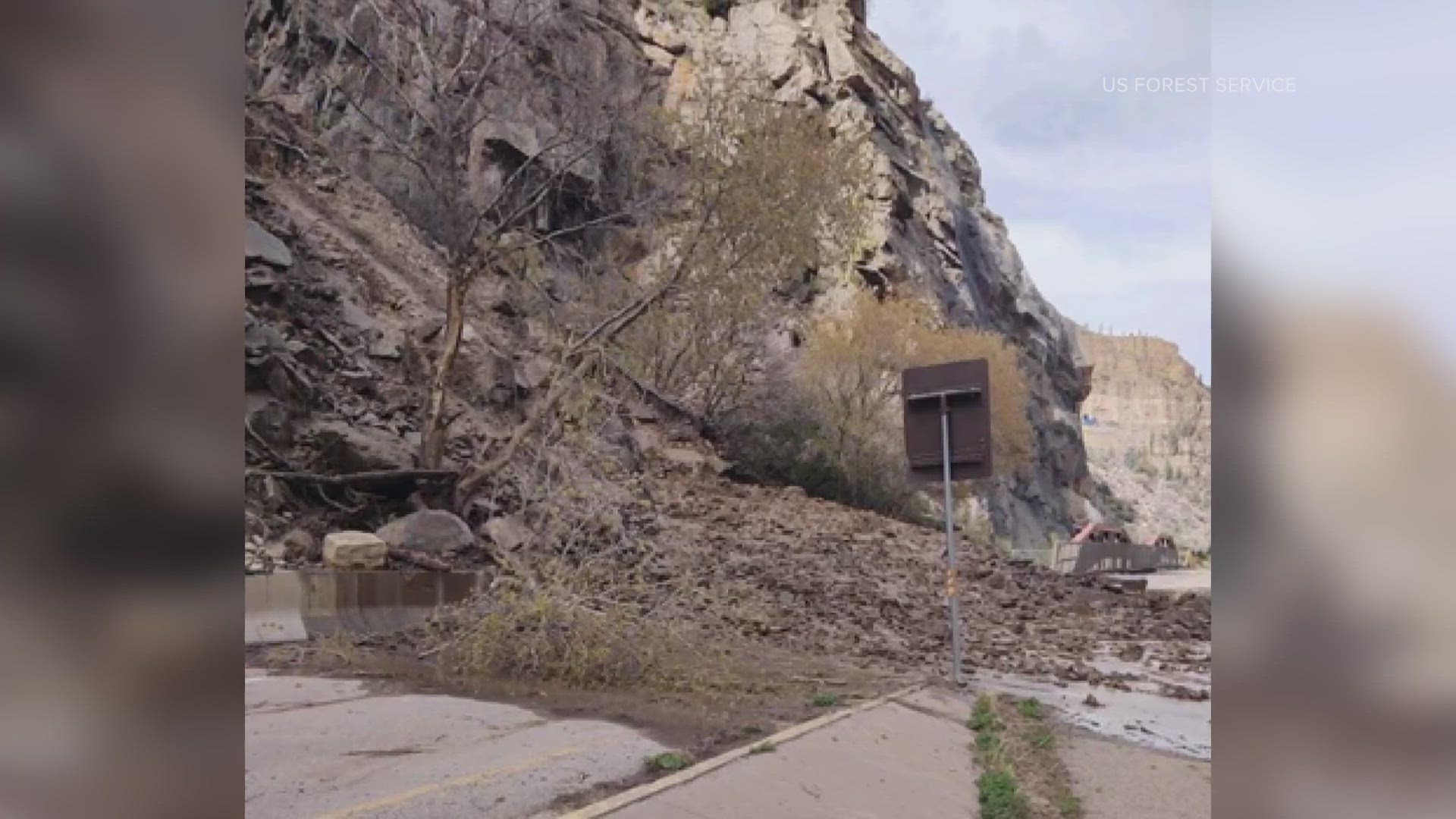 No one was injured or trapped behind the debris flow, the U.S. Forest Service said.