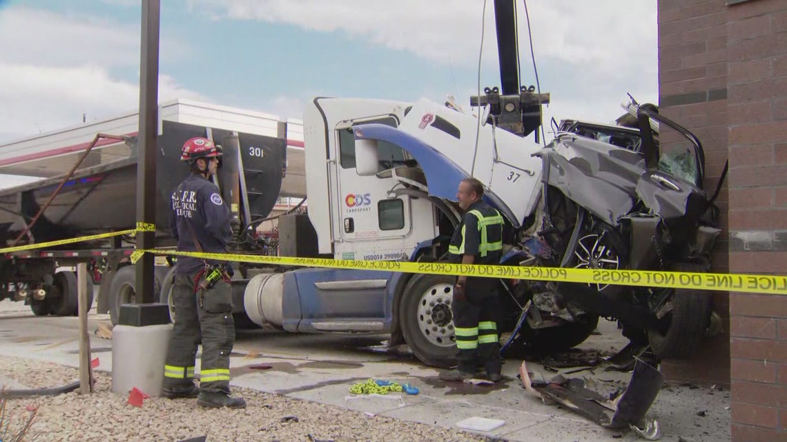 Truck driver facing careless driving charge after gas station crash ...