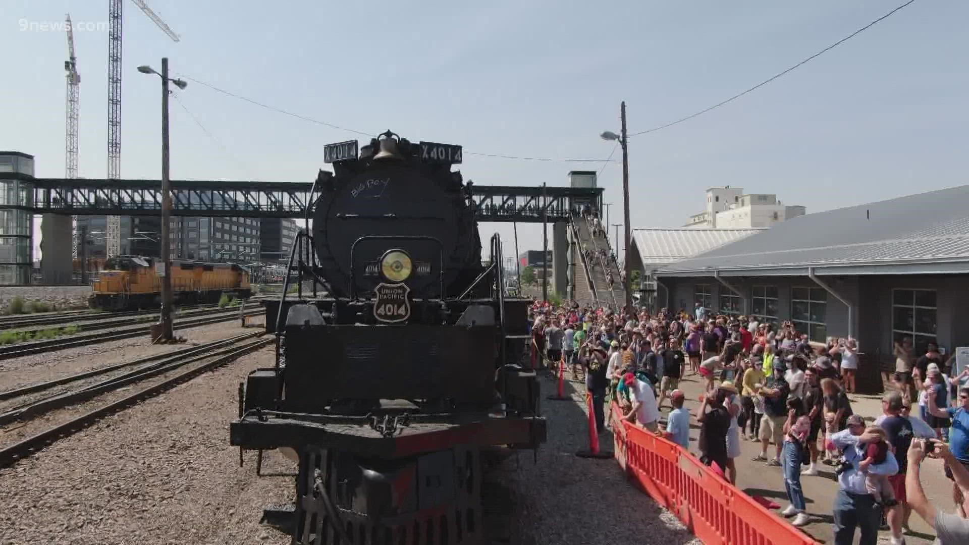 Big Boy No. 4014 made whistle-stops in several communities before arriving in Denver Sunday.