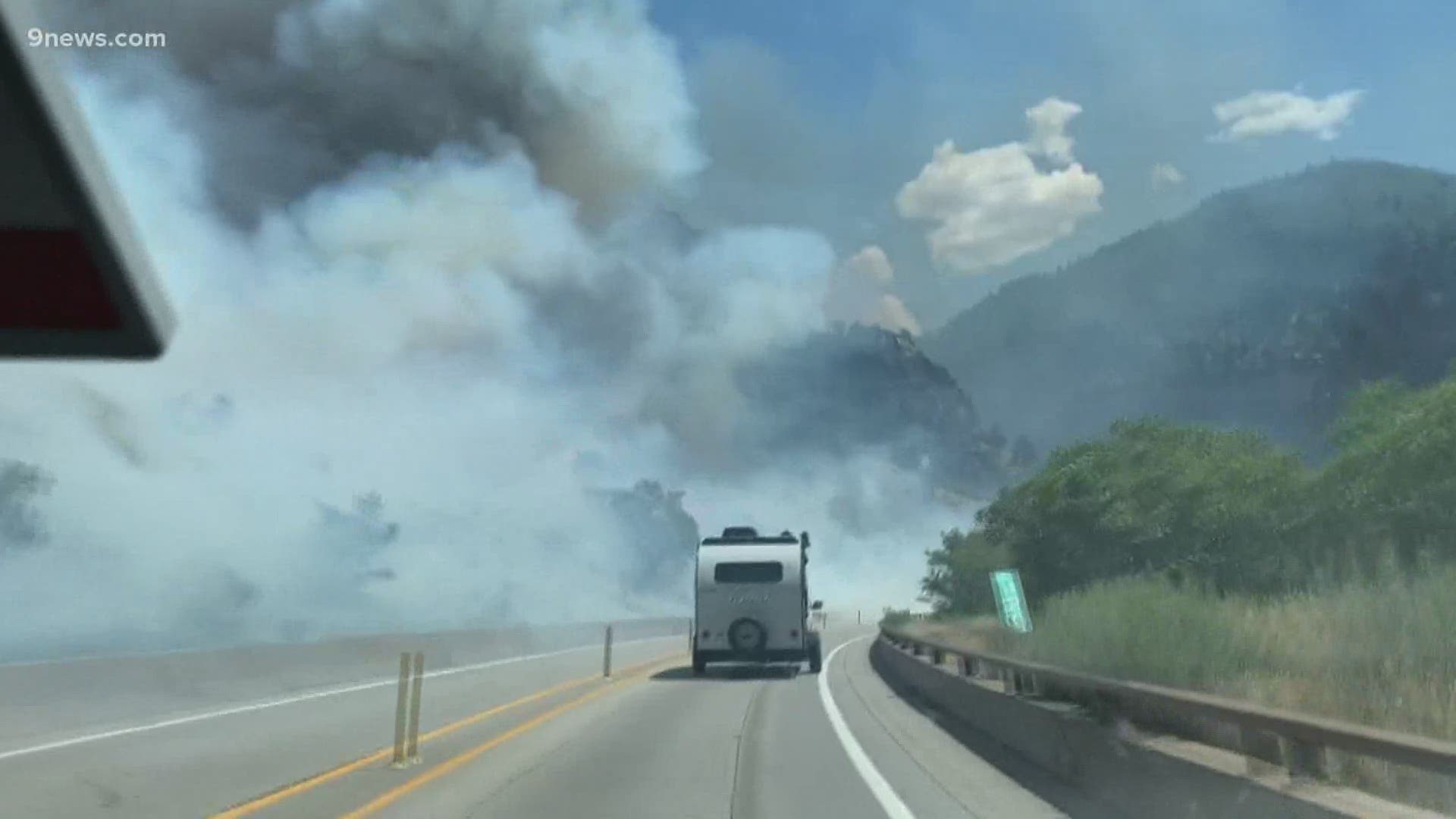 Plumes of smoke can be seen from Rifle and Carbondale.