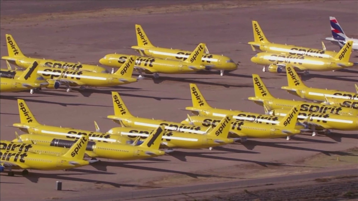 Spirit's bright yellow planes are being sent to Arizona