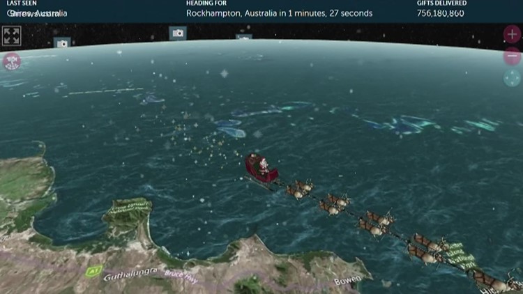 Norad Santa Claus Tracker Map Norad Brings Back Santa Tracker For 66Th Year | 9News.com