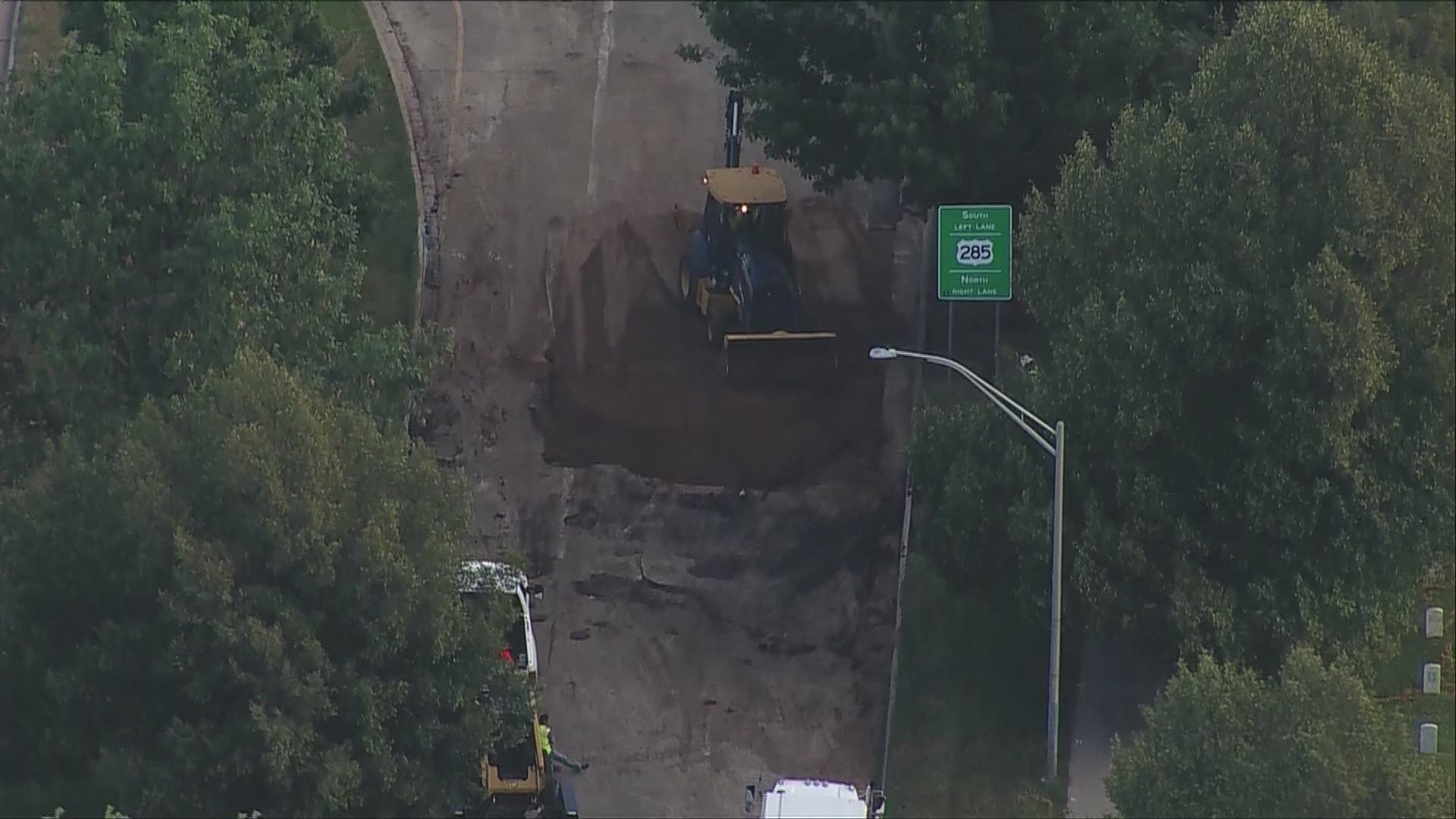 SKY9 was over the road closure on Sheridan Boulevard Friday morning.